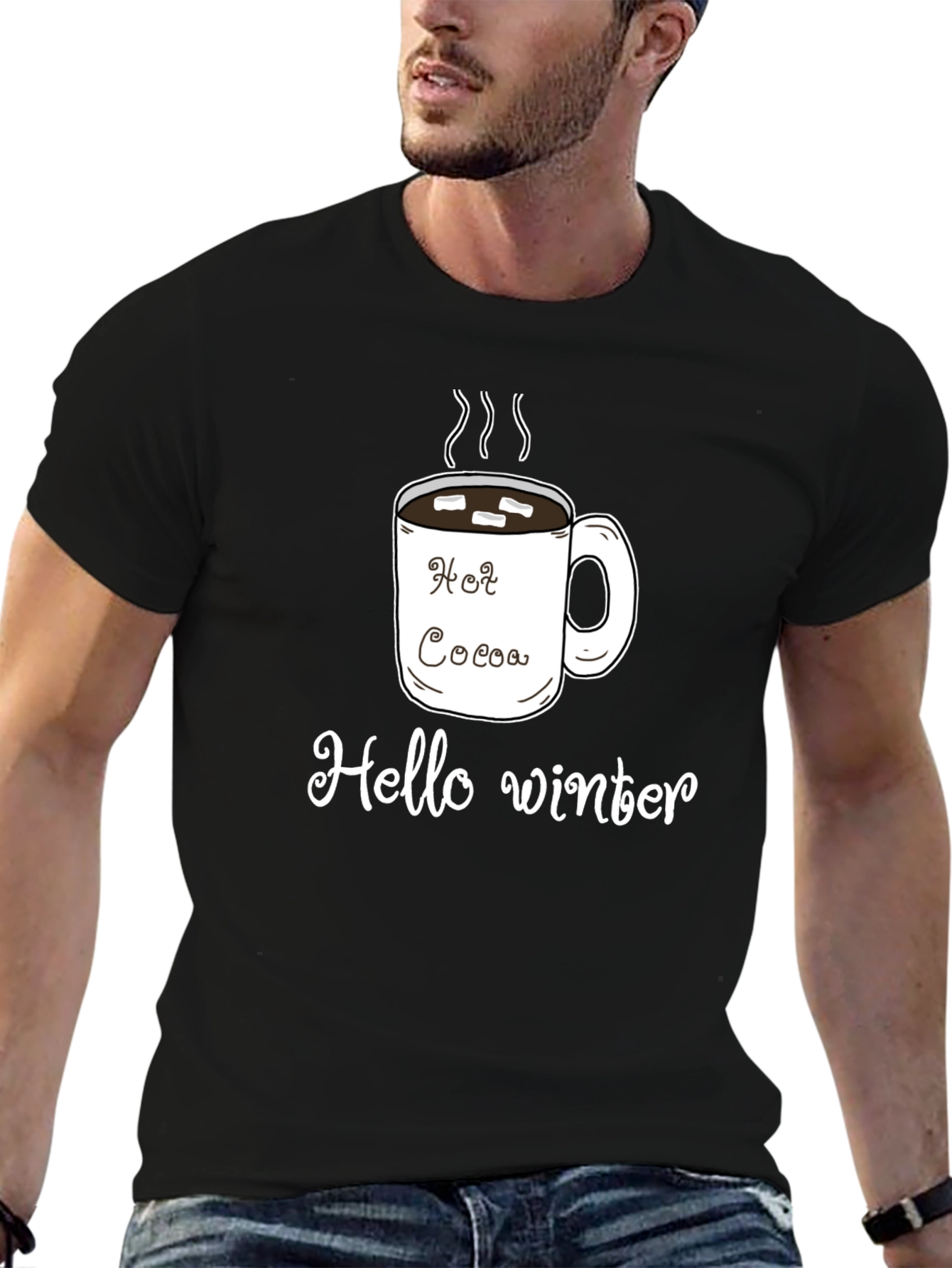 Hot Cocoa Hello Winter Graphic T-Shirt