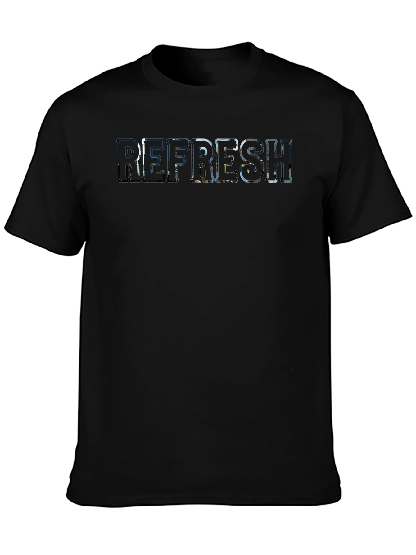 Refresh Graphic Print Black T-Shirt