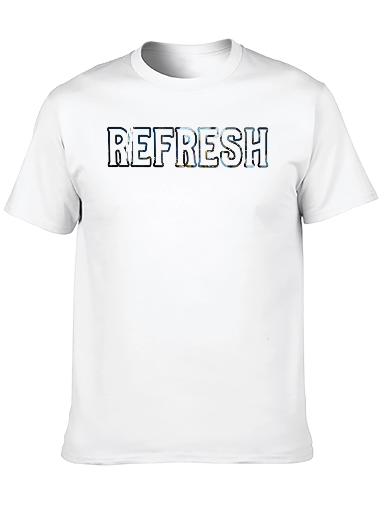 Refresh Graphic Print Black T-Shirt