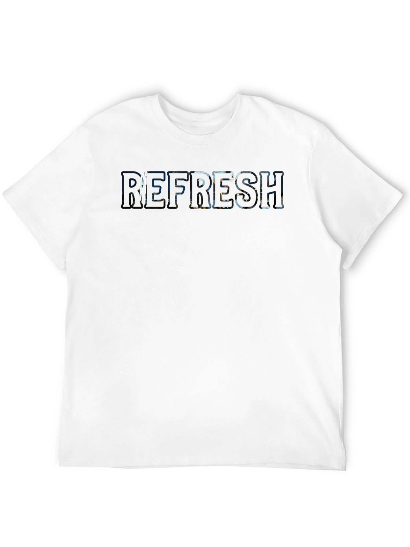Refresh Graphic Print Black T-Shirt