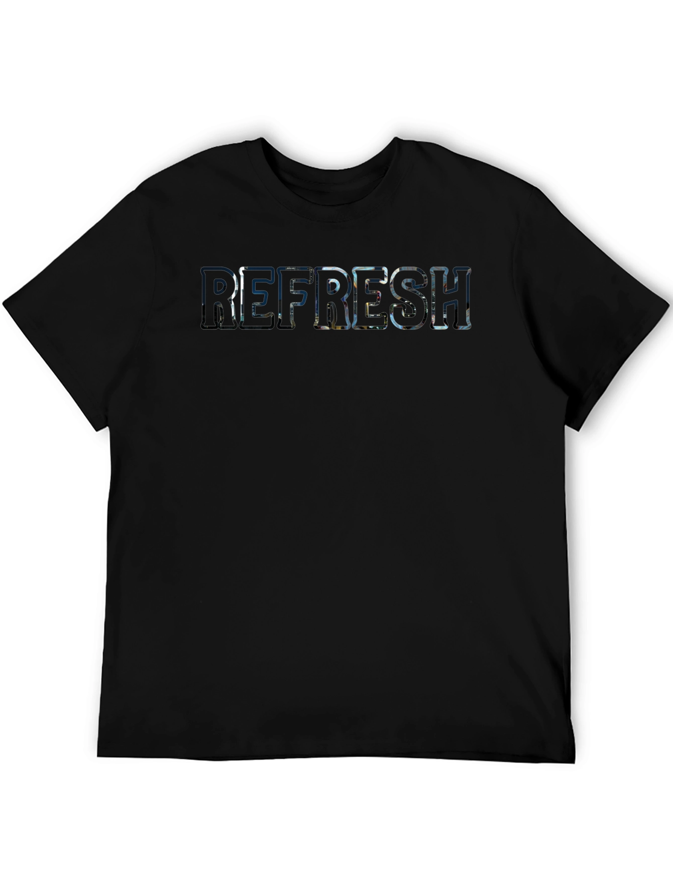 Refresh Graphic Print Black T-Shirt