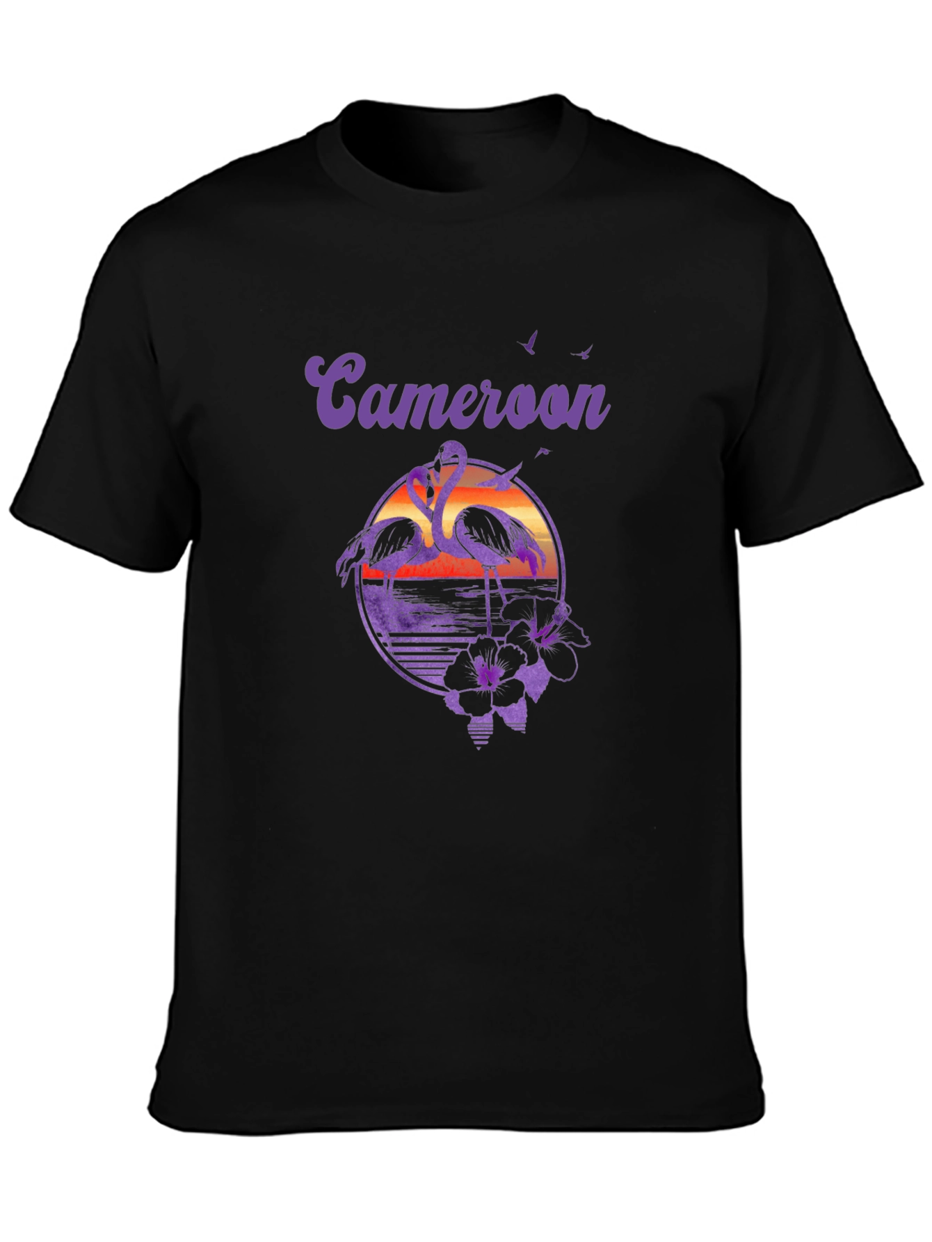 Cameroon Flamingo Sunset Graphic T-Shirt