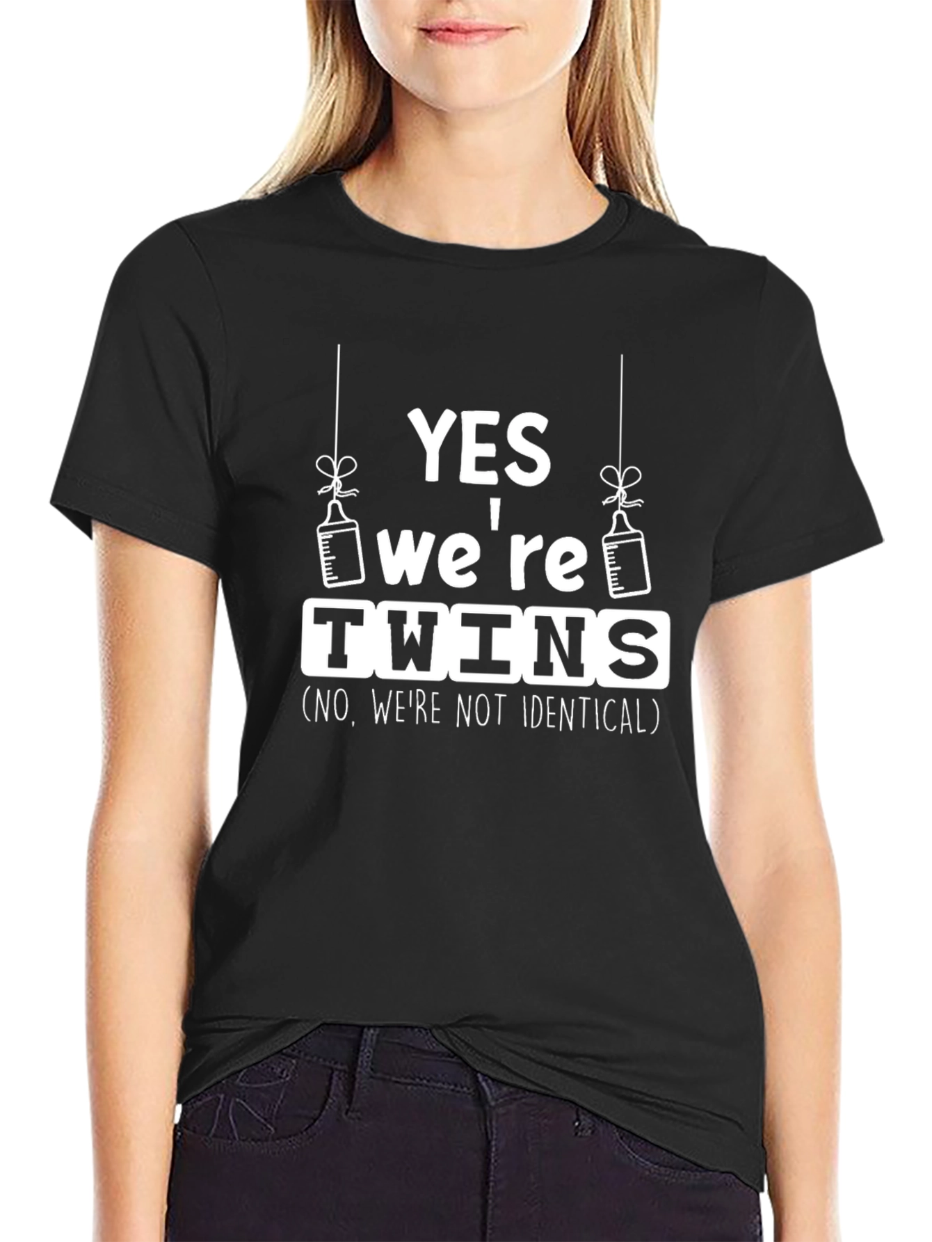 Yes Were Twins T-Shirt - Funny Baby Announcement Tee