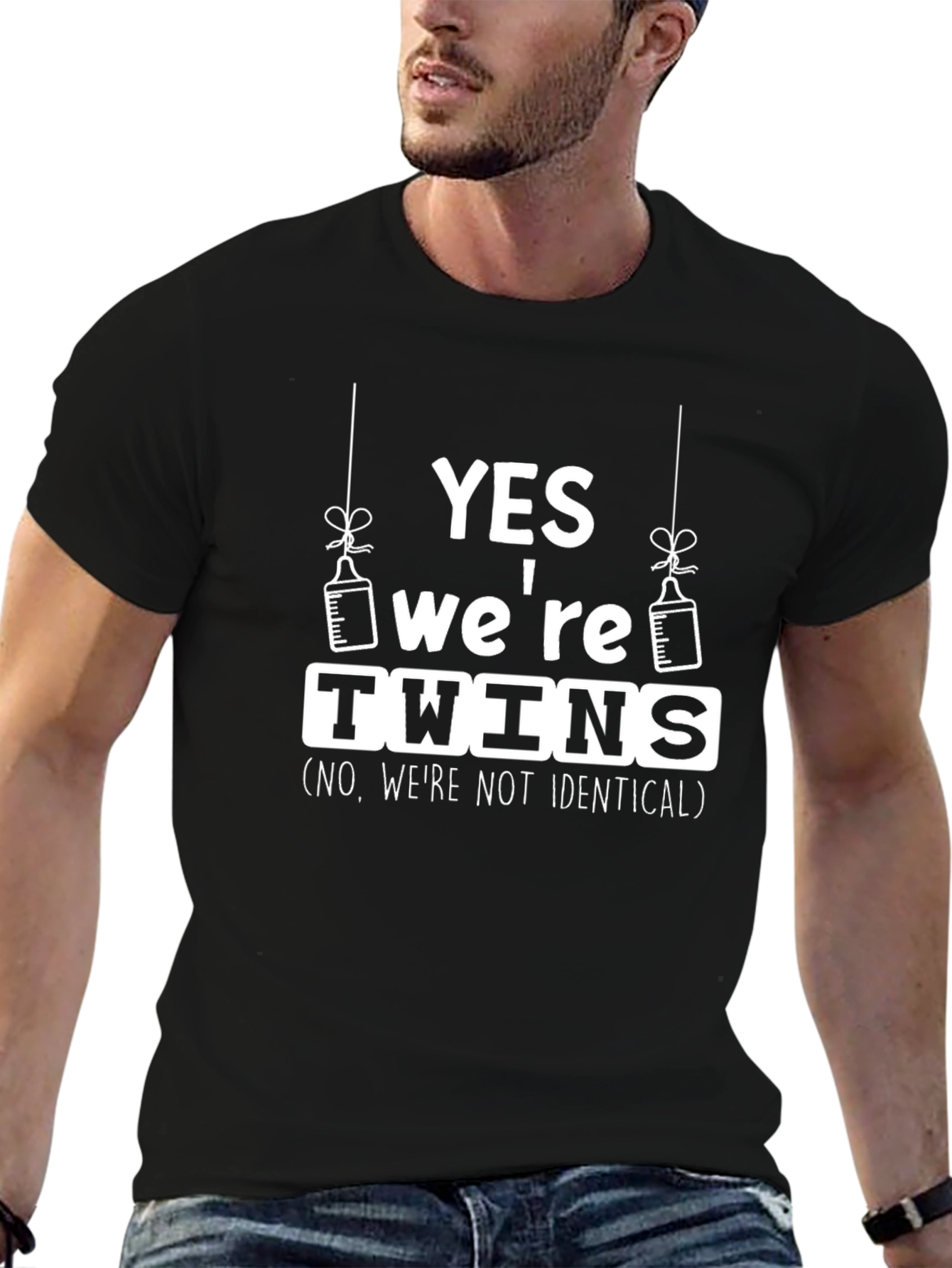Yes Were Twins T-Shirt - Funny Baby Announcement Tee