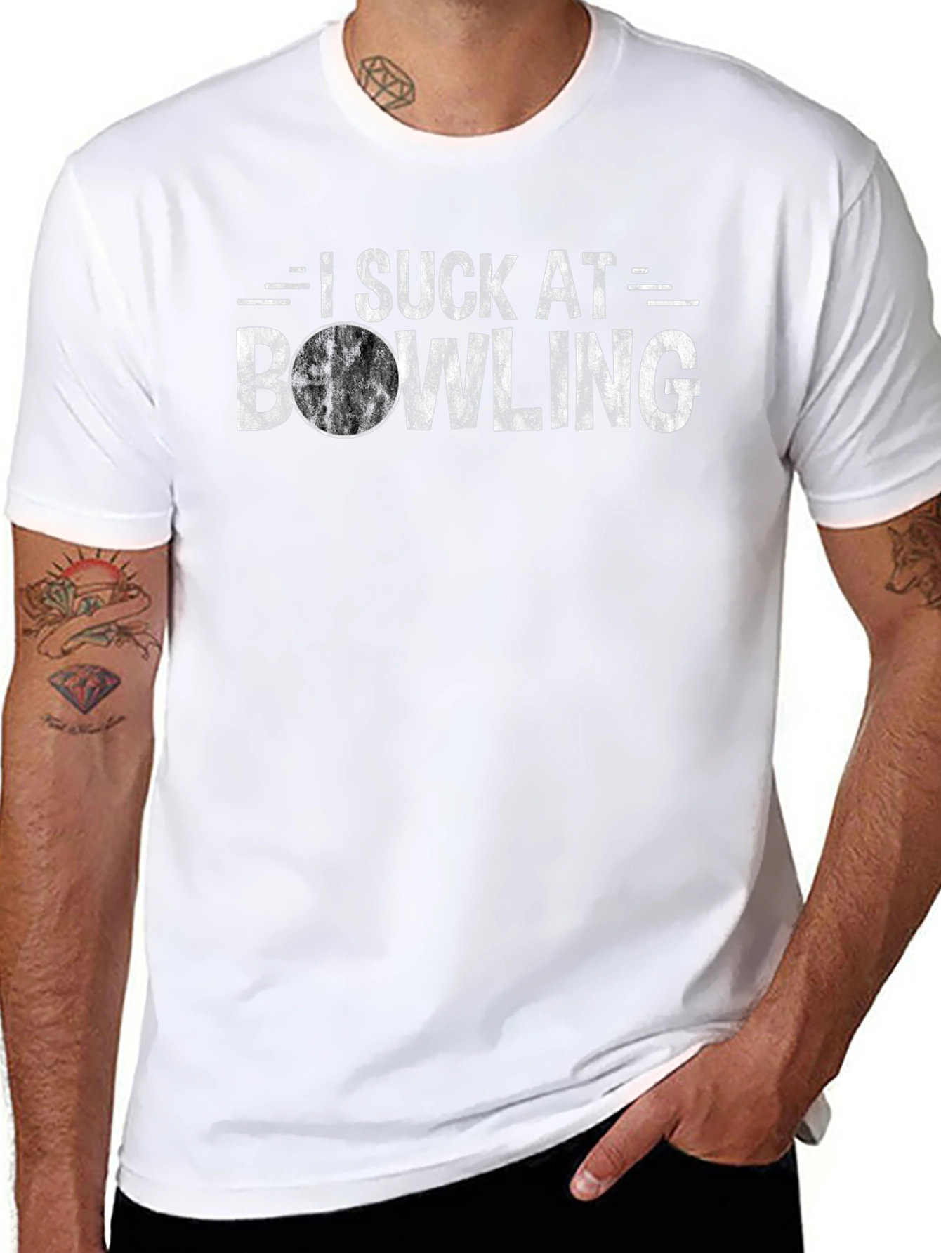 Funny I Suck At Bowling Graphic T-Shirt