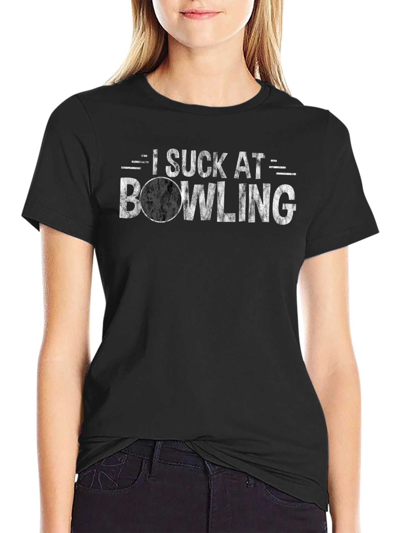 Funny I Suck At Bowling Graphic T-Shirt