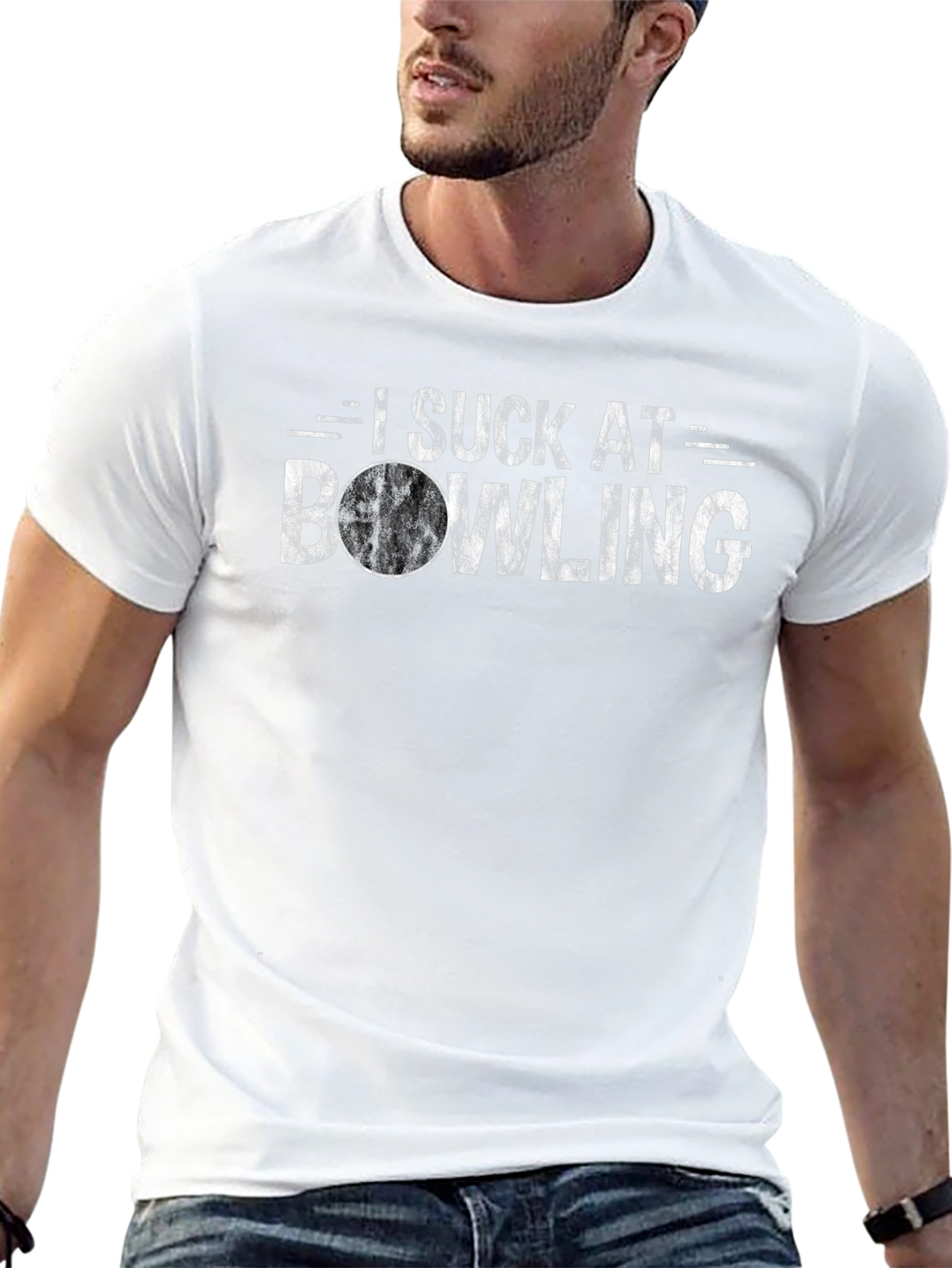 Funny I Suck At Bowling Graphic T-Shirt