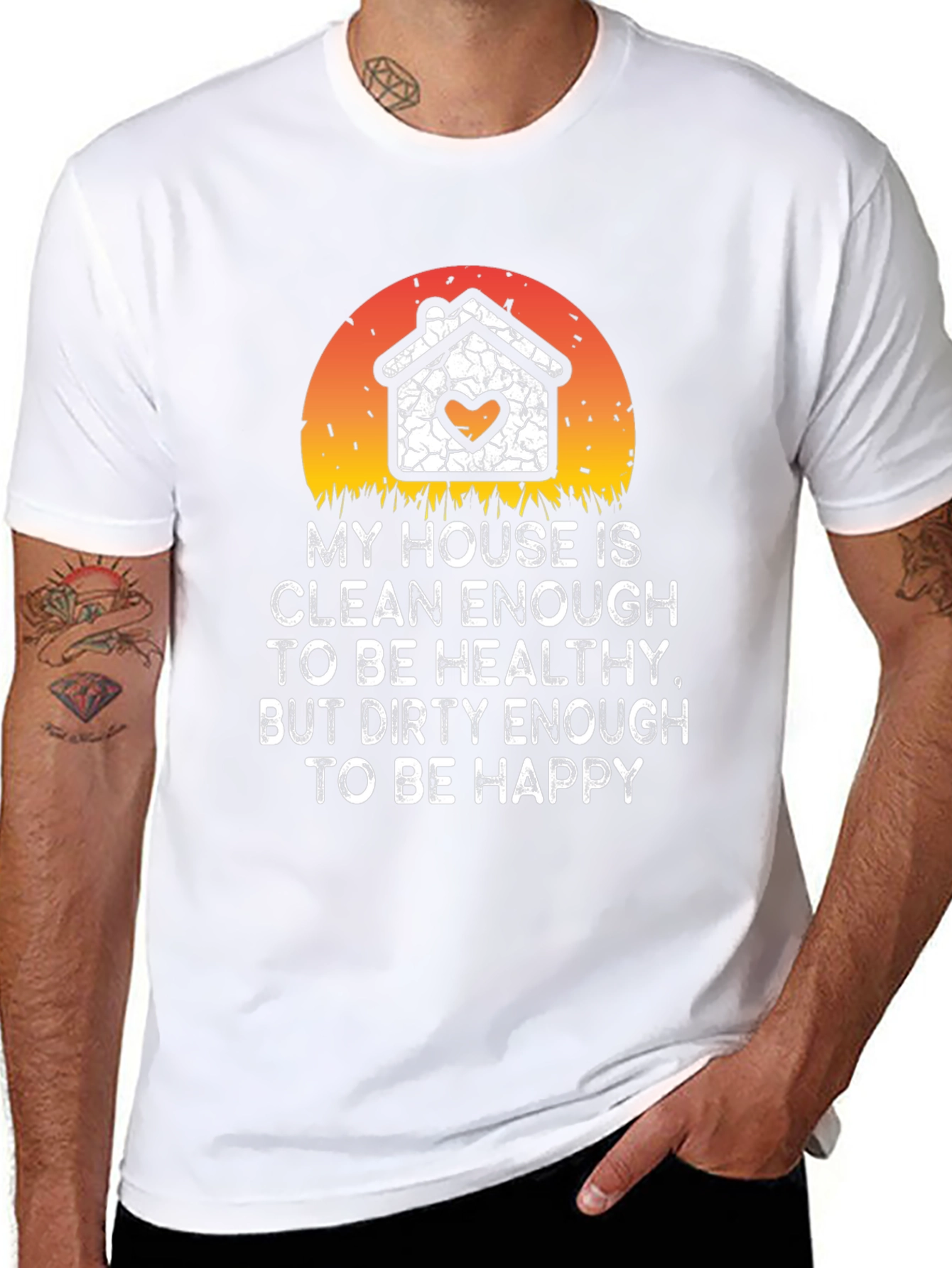 Funny House Cleaning Slogan Graphic T-Shirt