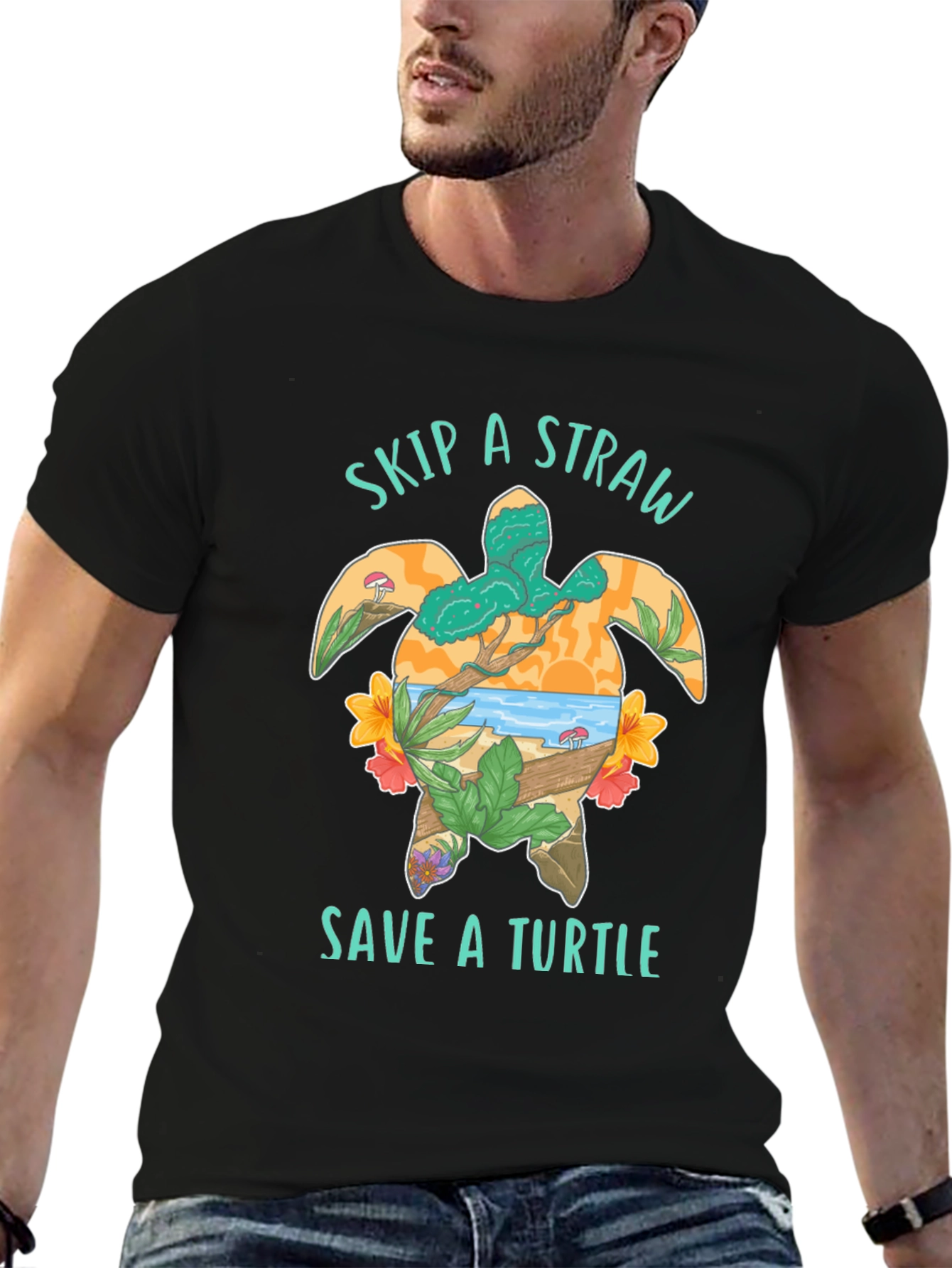 Skip A Straw Save A Turtle T-Shirt