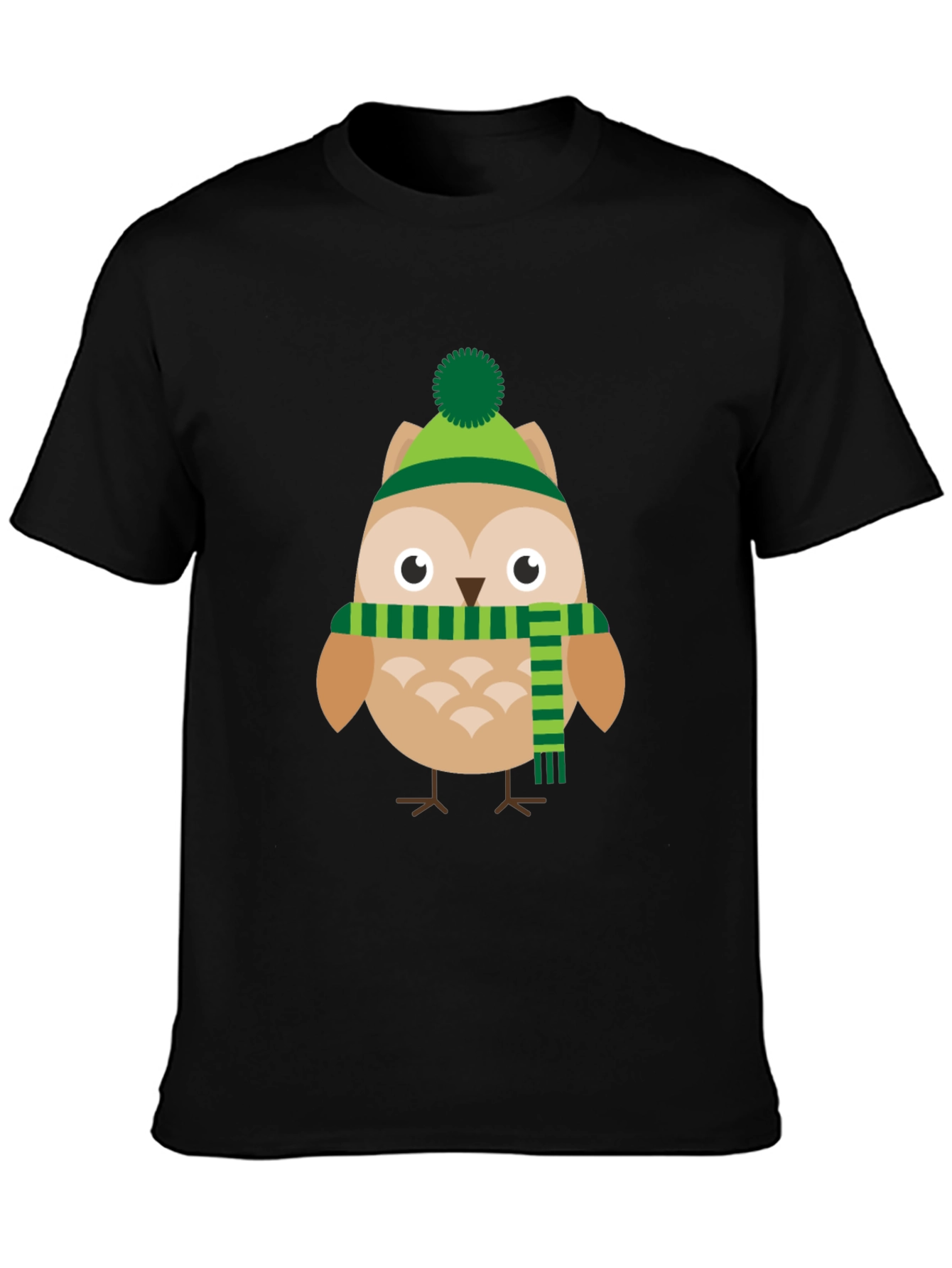 Winter Owl T-Shirt Cartoon Style Tee
