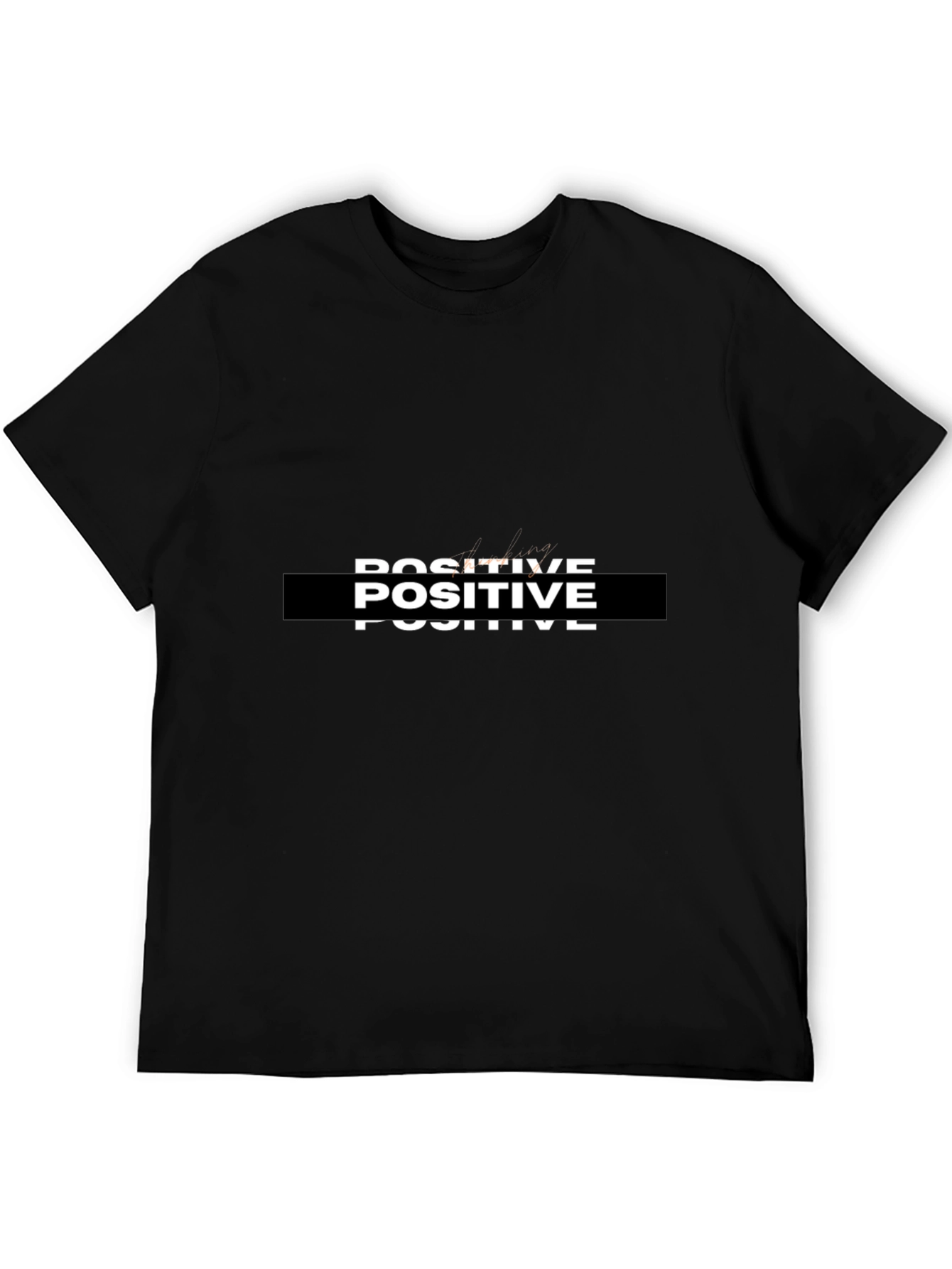 Positive Graphic Print Black T-Shirt