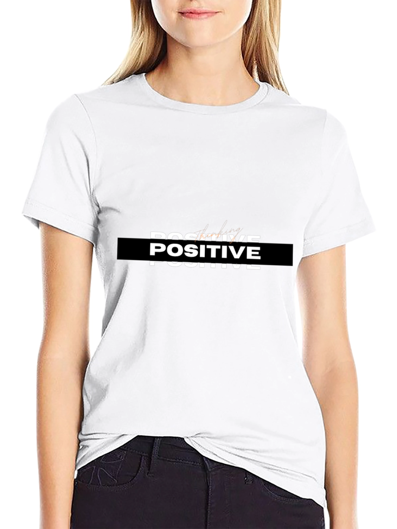 Positive Graphic Print Black T-Shirt
