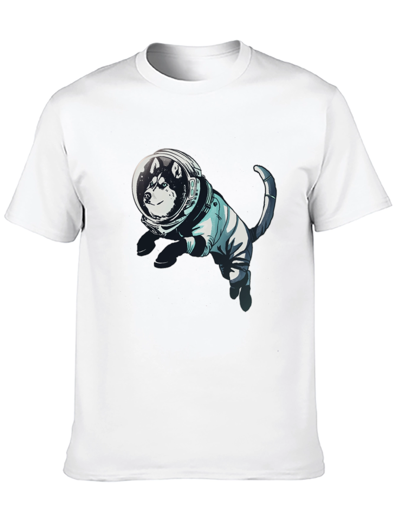 Husky Astronaut Graphic Tee - Unisex Black T-Shirt