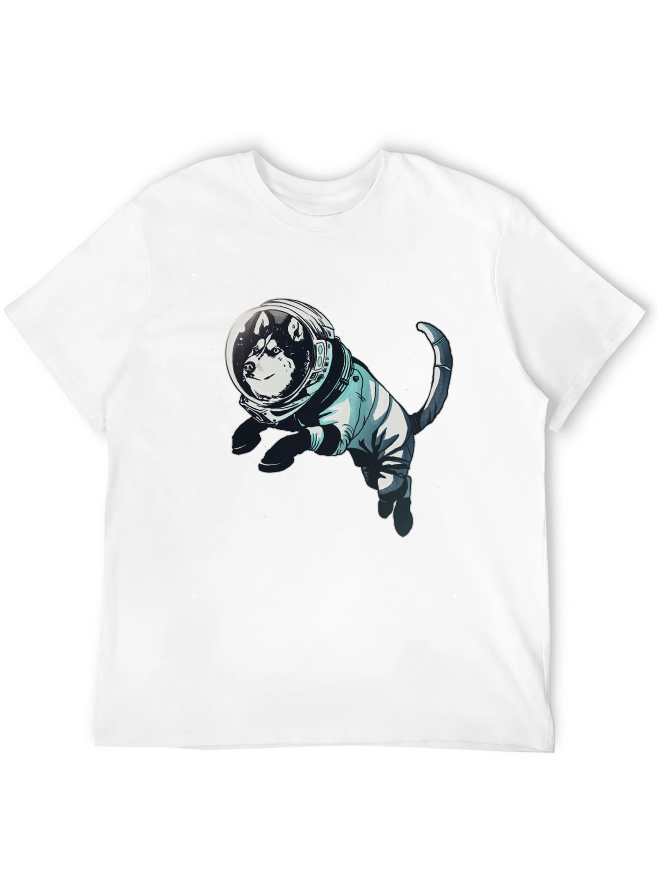 Husky Astronaut Graphic Tee - Unisex Black T-Shirt