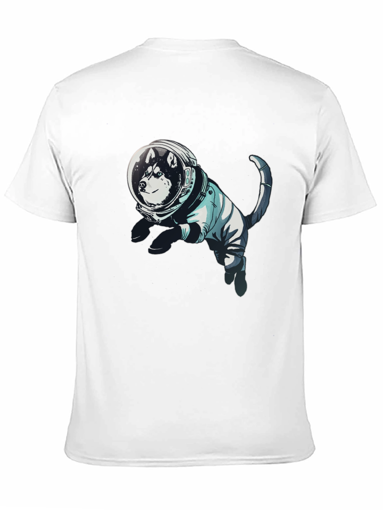 Husky Astronaut Graphic Tee - Unisex Black T-Shirt