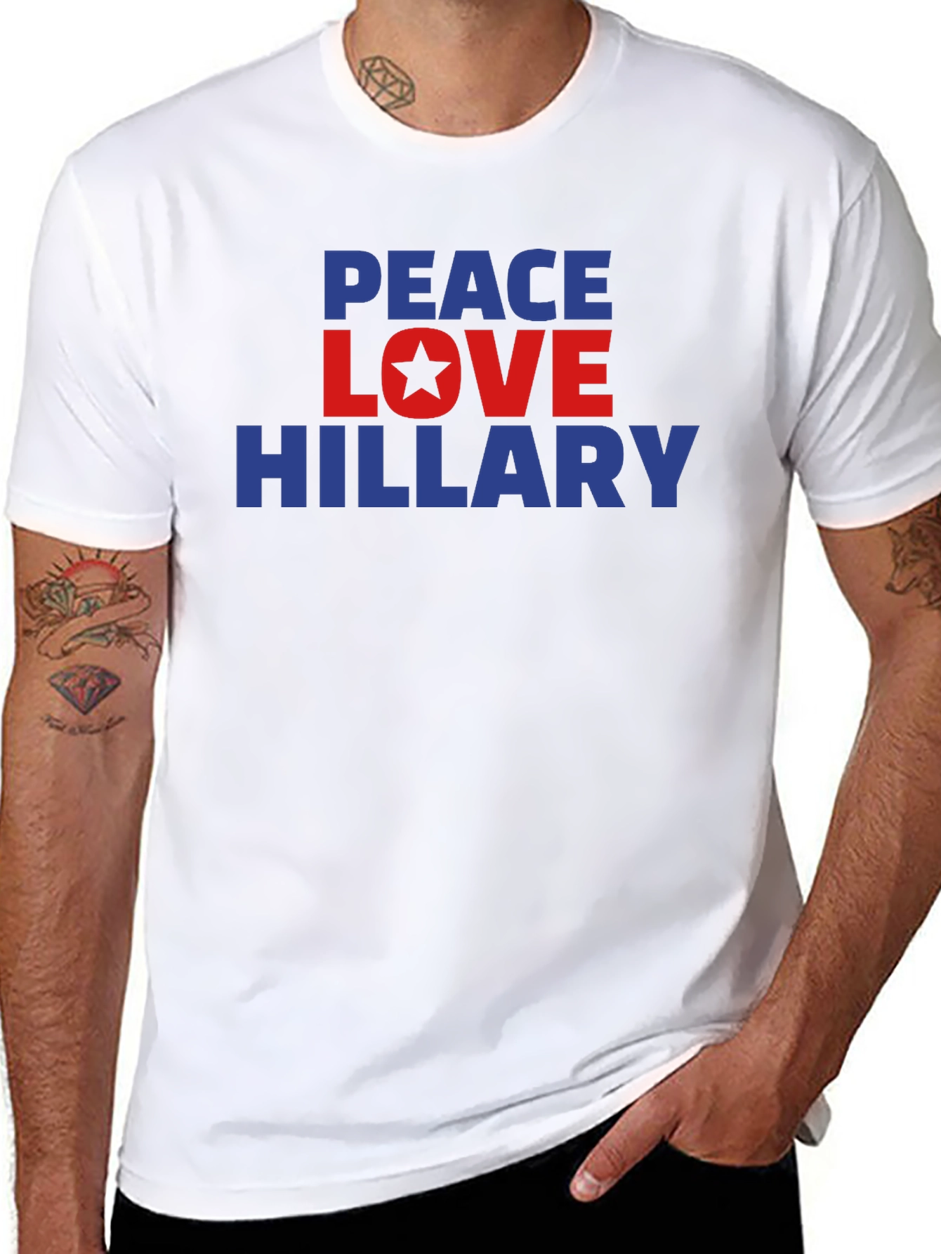 Peace Love Hillary T-Shirt Political Statement Tee