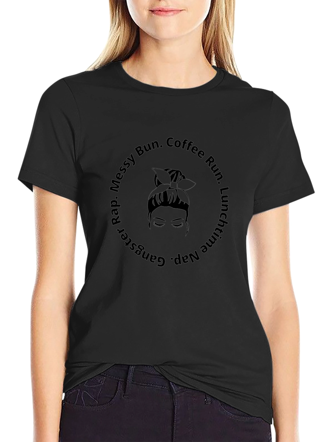 Messy Bun Coffee Run Graphic Tee