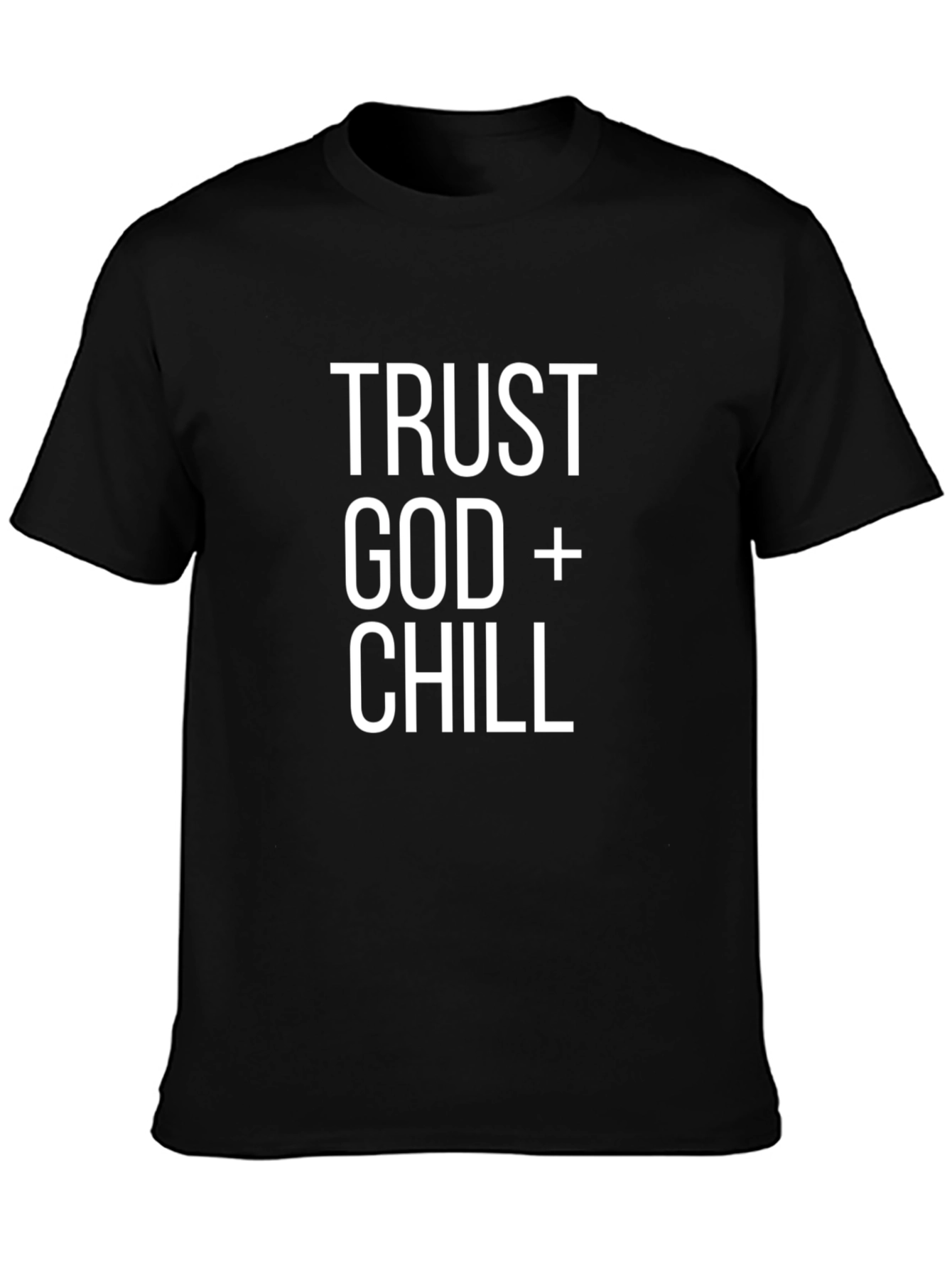 Trust God + Chill Graphic T-Shirt - Black