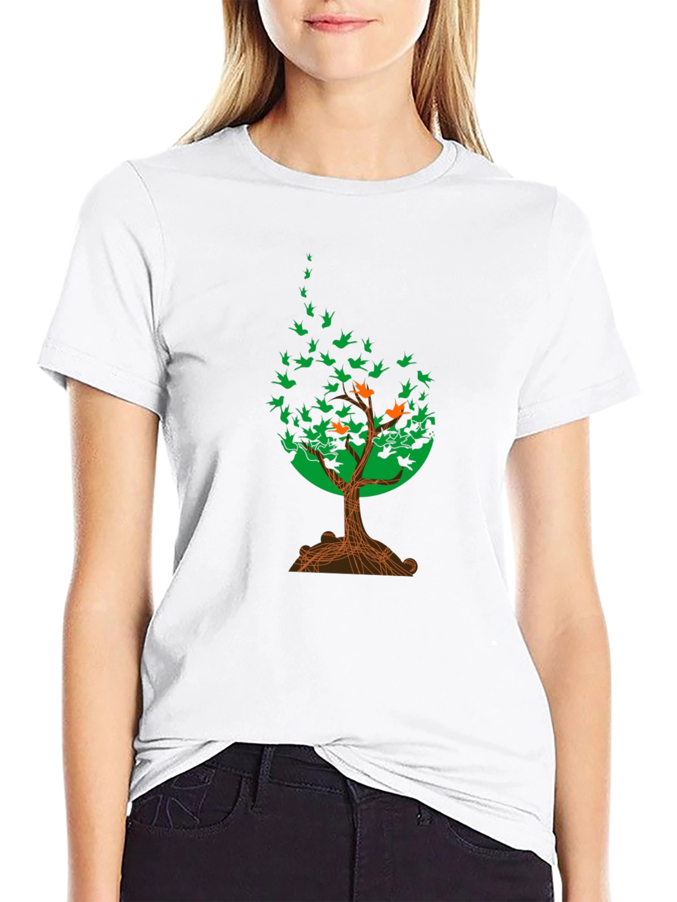 Natures Flight T-Shirt: Tree of Birds Design