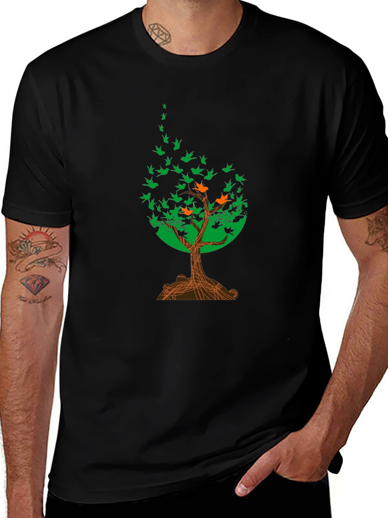 Natures Flight T-Shirt: Tree of Birds Design