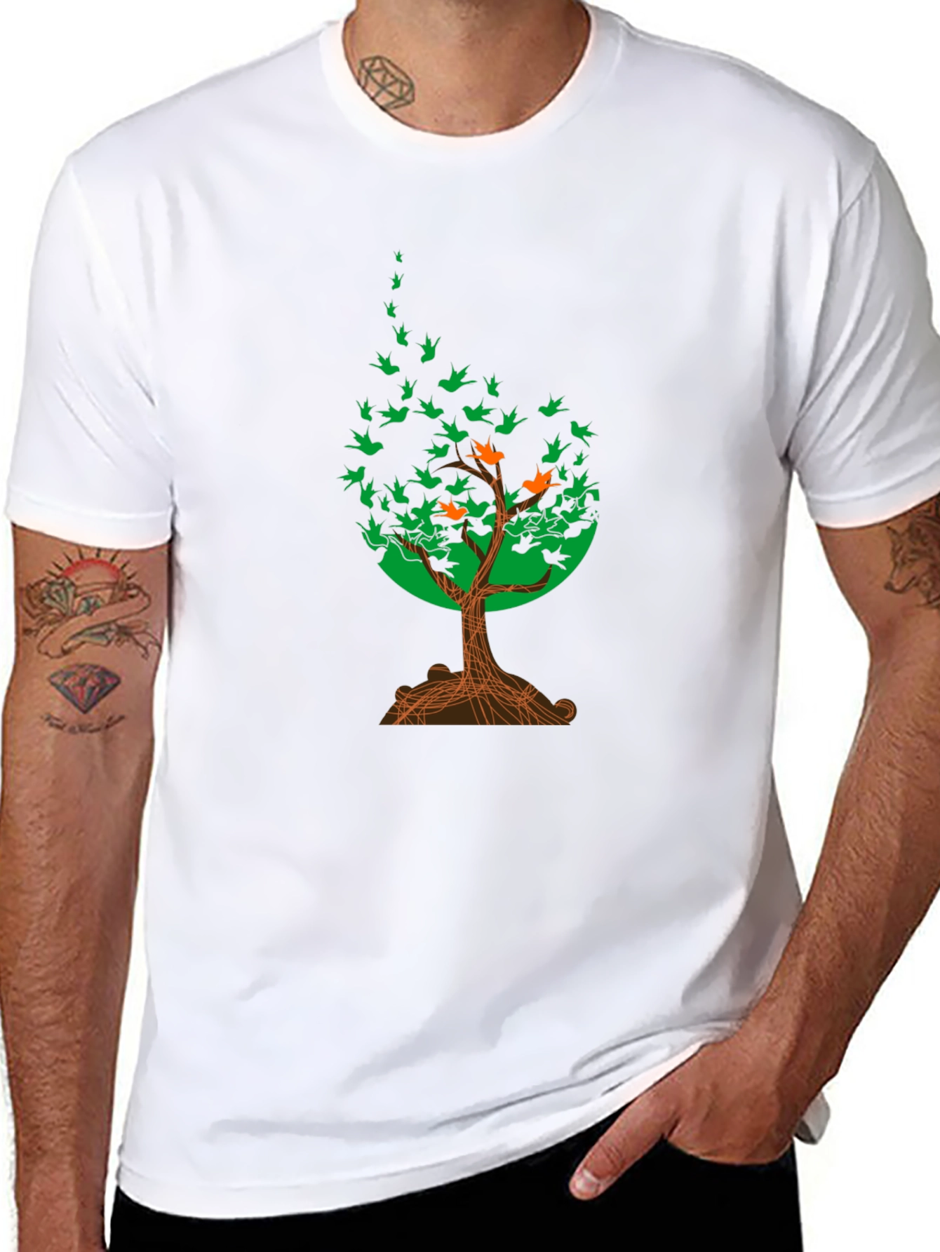 Natures Flight T-Shirt: Tree of Birds Design