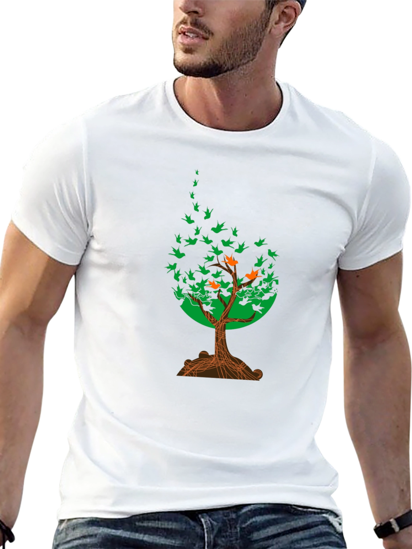 Natures Flight T-Shirt: Tree of Birds Design