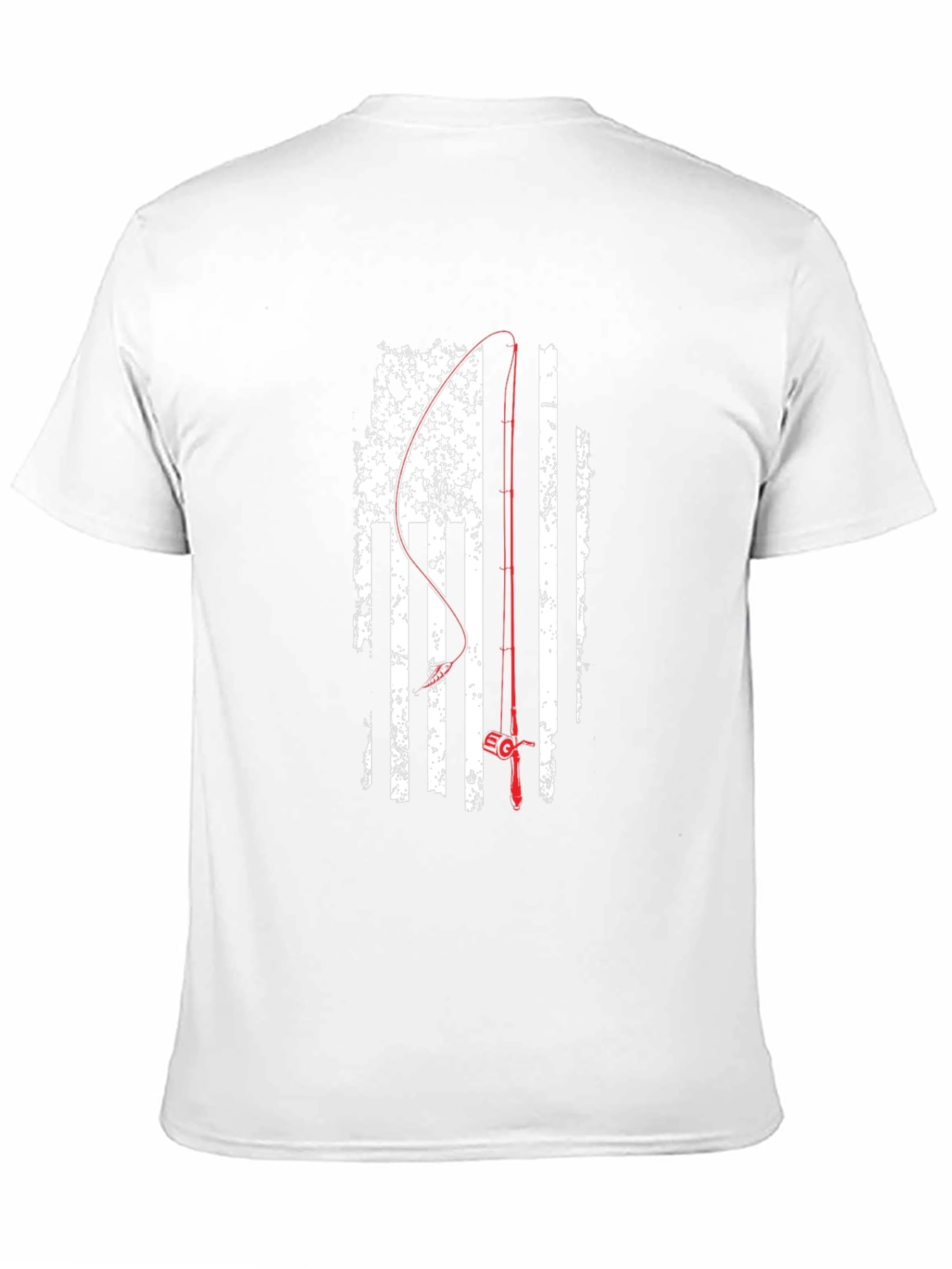 Fishing Rod USA Flag Graphic T-Shirt