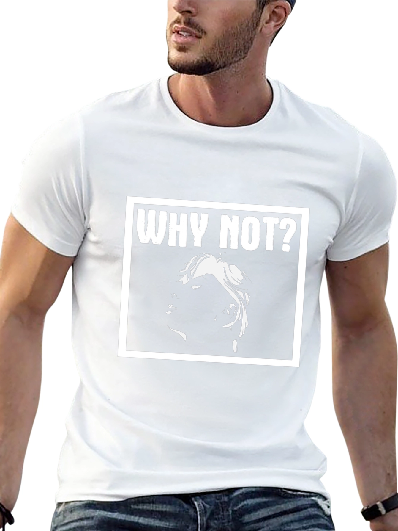 Why Not? Graphic Print Black T-Shirt