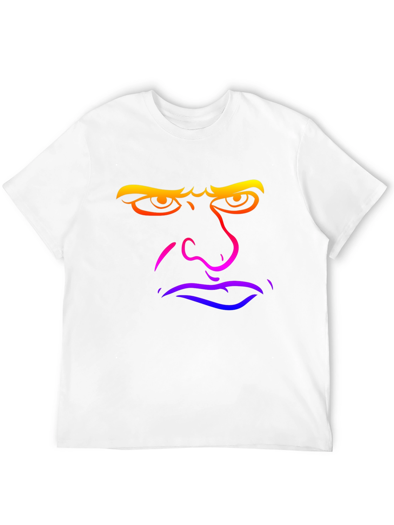 Grumpy Rainbow Face Graphic Tee - Black