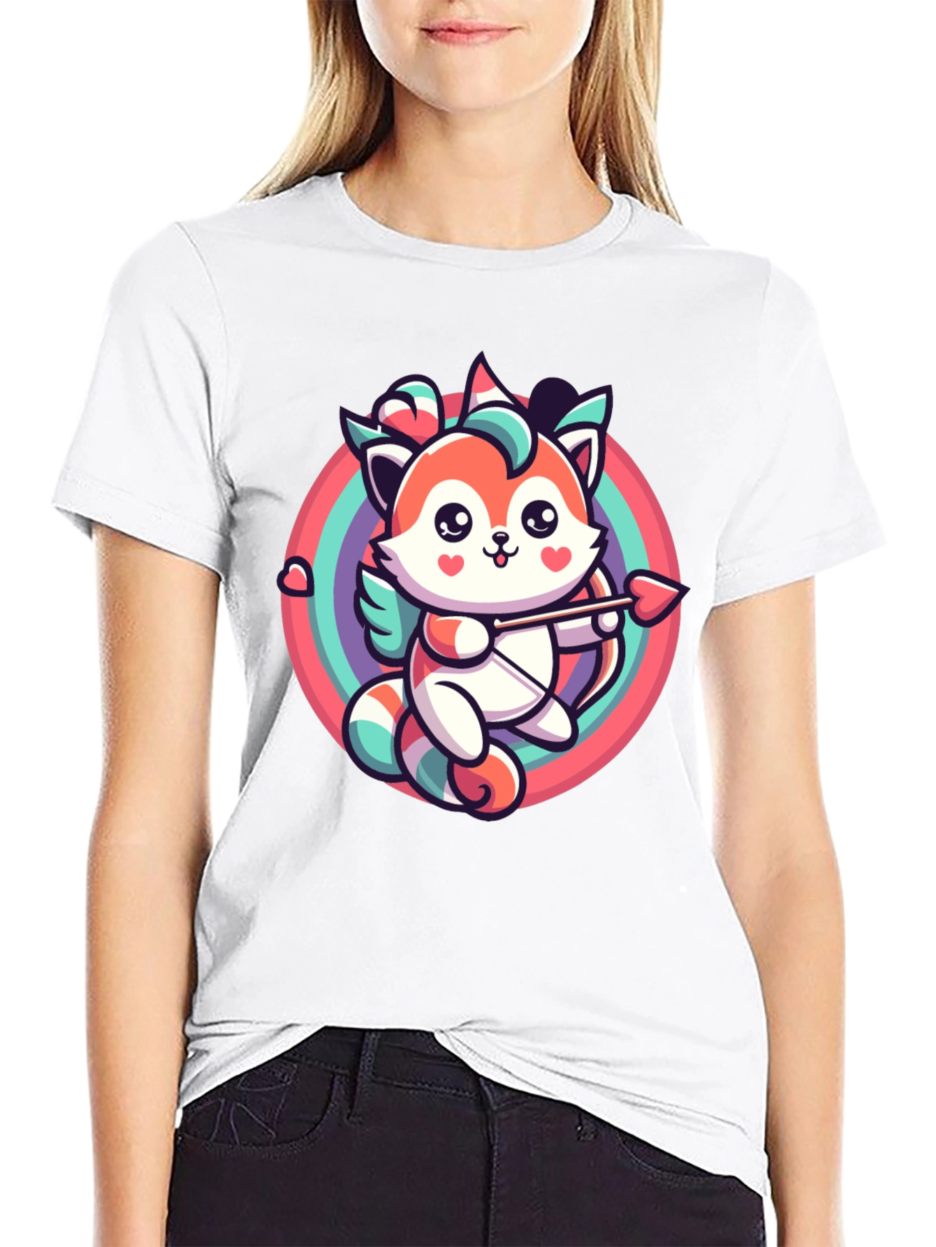 Cupid Fox Graphic Tee - Valentines Day Shirt