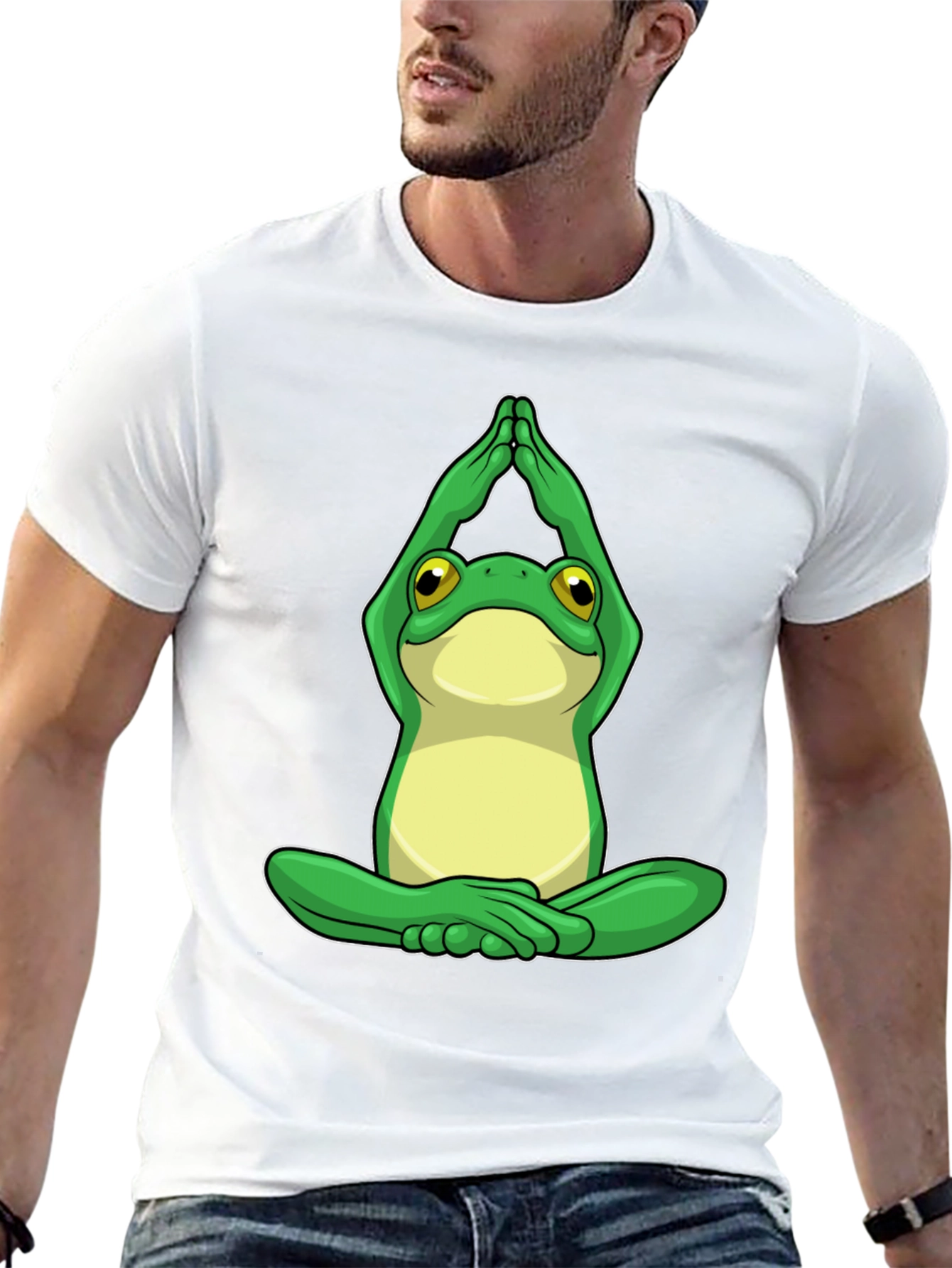 Yoga Frog Graphic Tee - Black Cotton Comfort