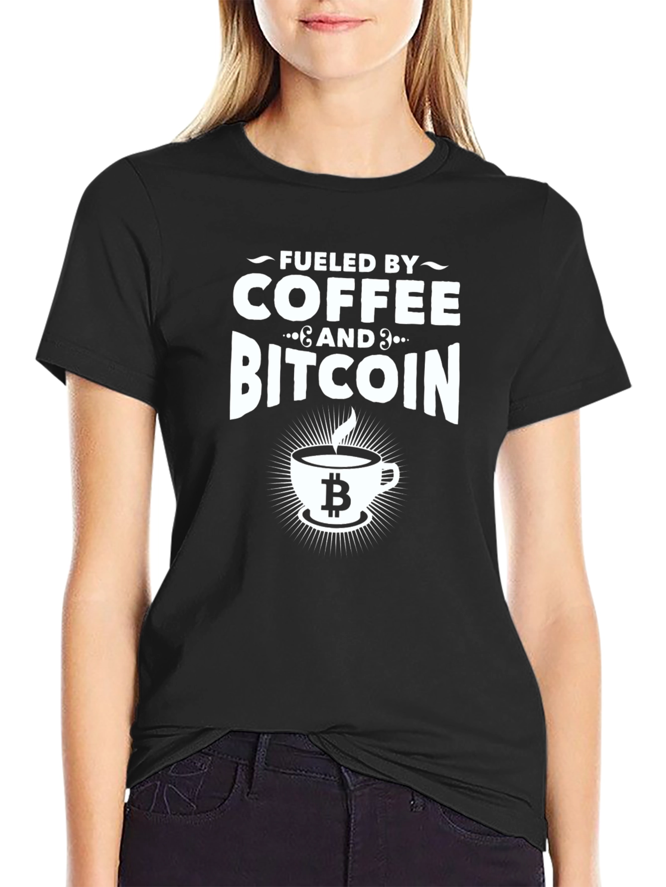 Fueled by Coffee & Bitcoin Graphic T-Shirt