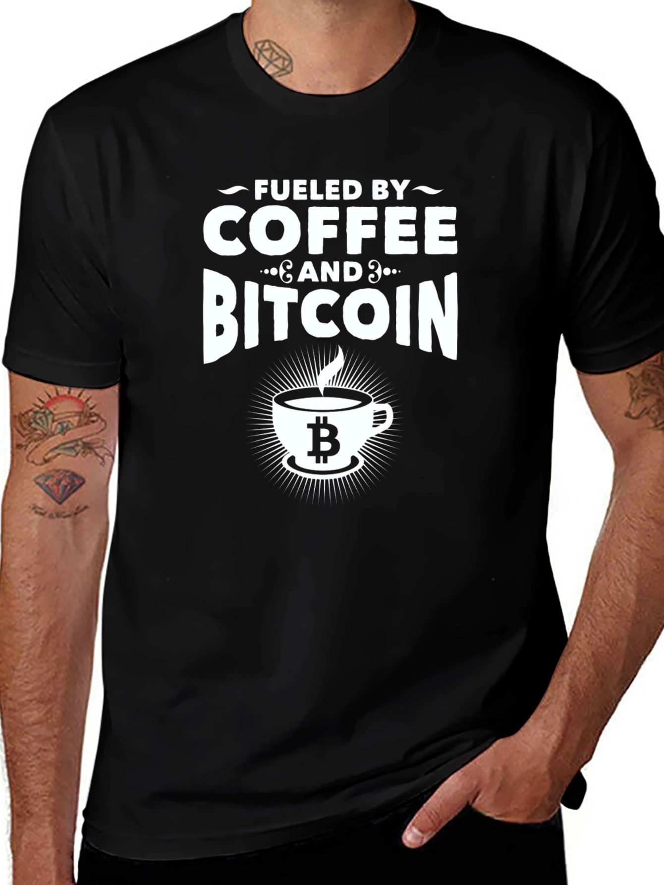 Fueled by Coffee & Bitcoin Graphic T-Shirt