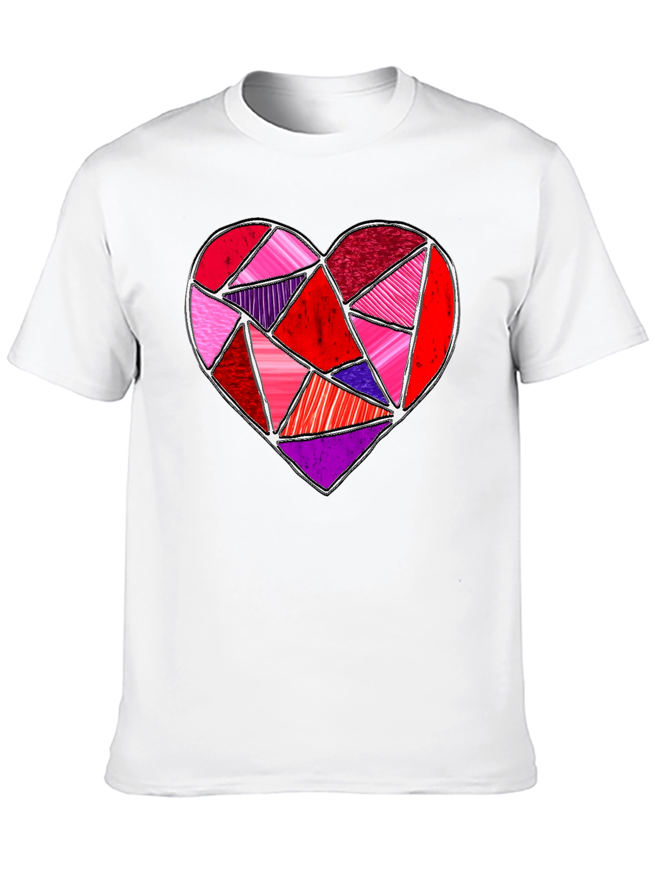 Geometric Heart Graphic Tee - Valentines Day Shirt