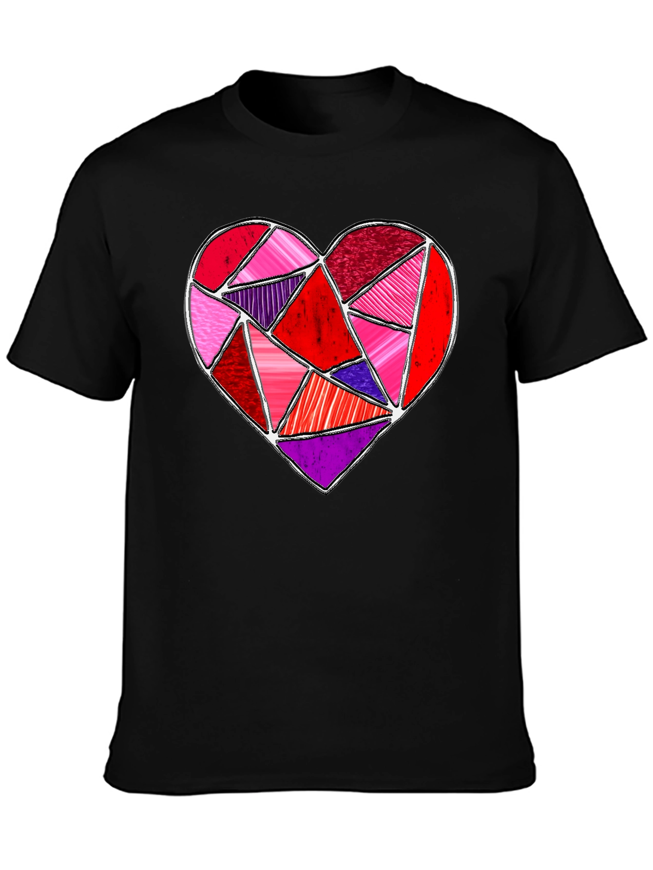 Geometric Heart Graphic Tee - Valentines Day Shirt