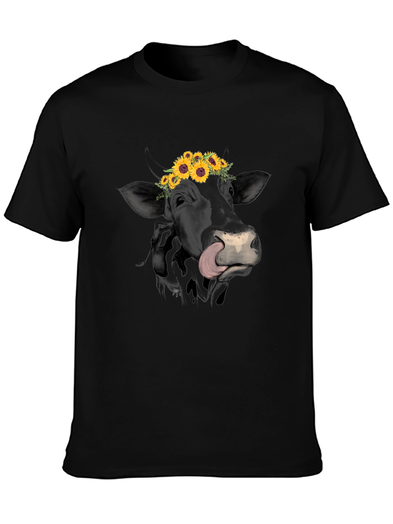 Cow Sunflower Graphic Tee - Unique Animal Lovers Shirt