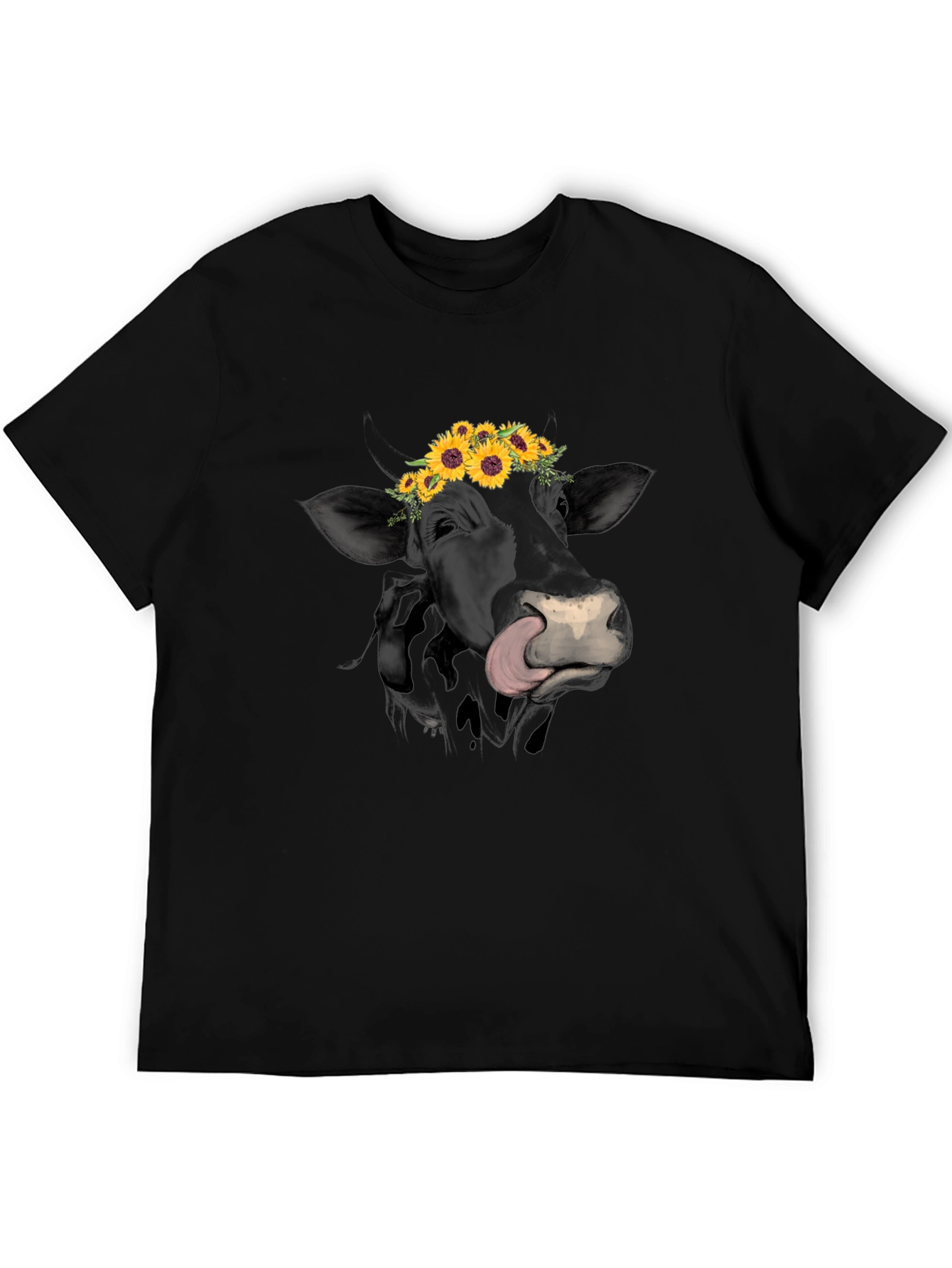 Cow Sunflower Graphic Tee - Unique Animal Lovers Shirt