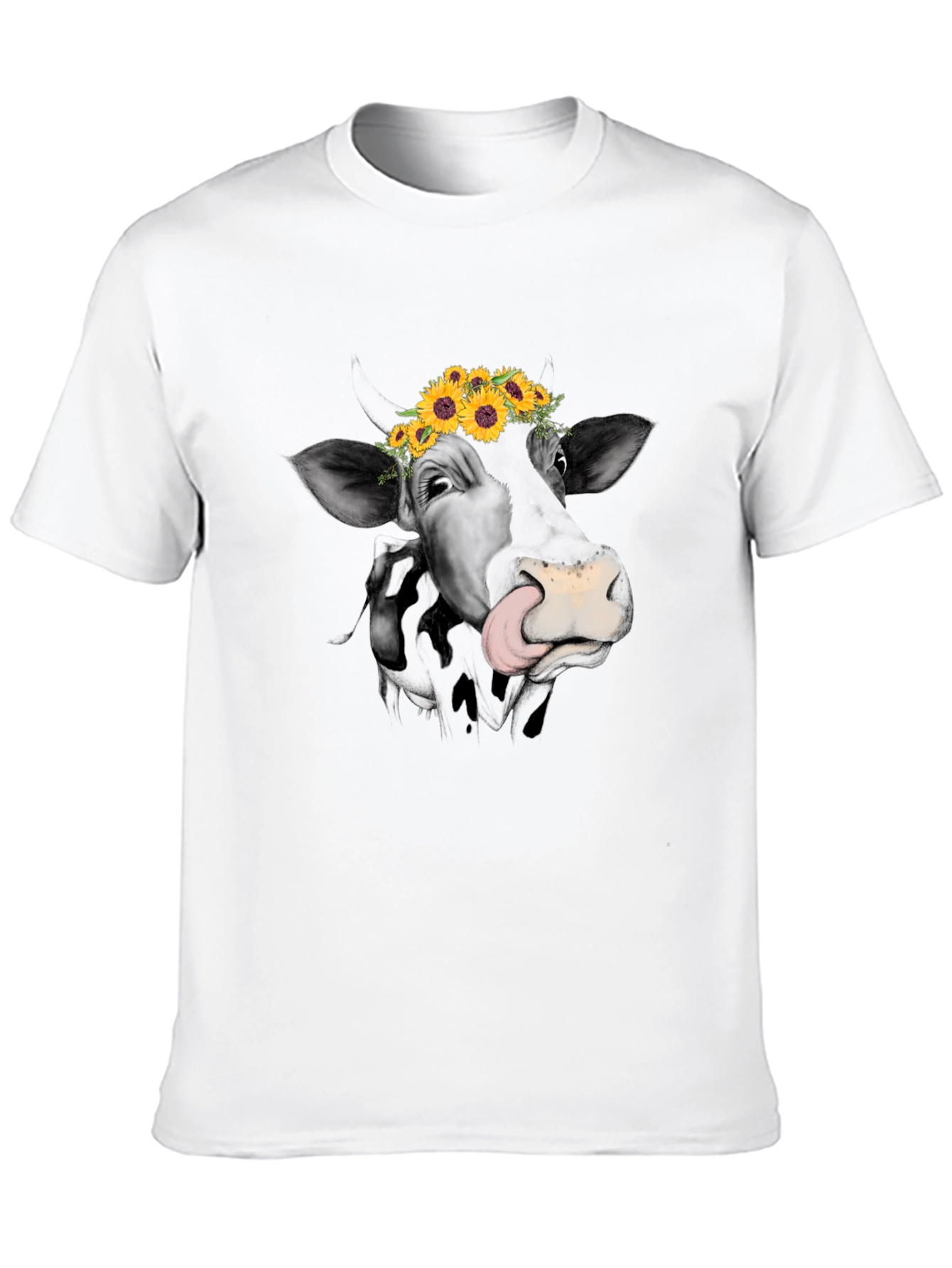 Cow Sunflower Graphic Tee - Unique Animal Lovers Shirt