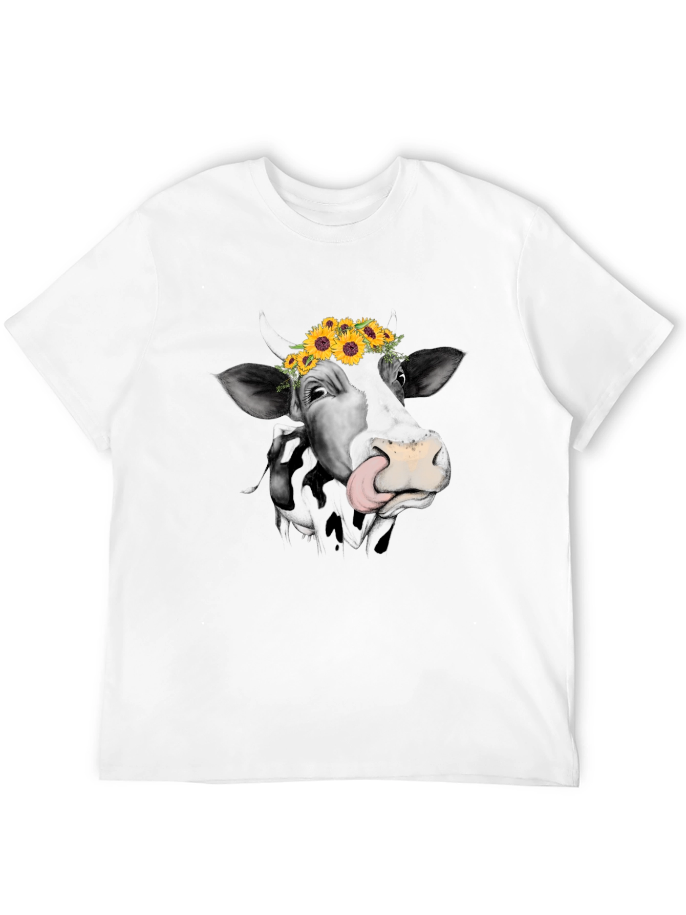 Cow Sunflower Graphic Tee - Unique Animal Lovers Shirt