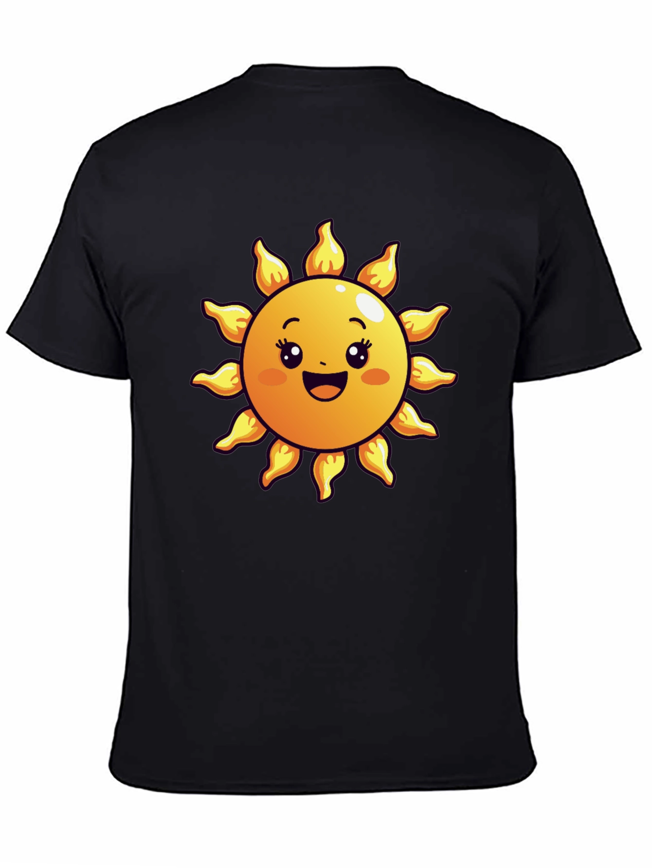 Happy Sun Graphic Tee - Black Cotton Blend
