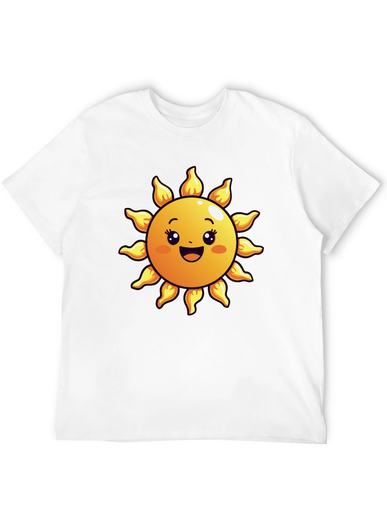 Happy Sun Graphic Tee - Black Cotton Blend