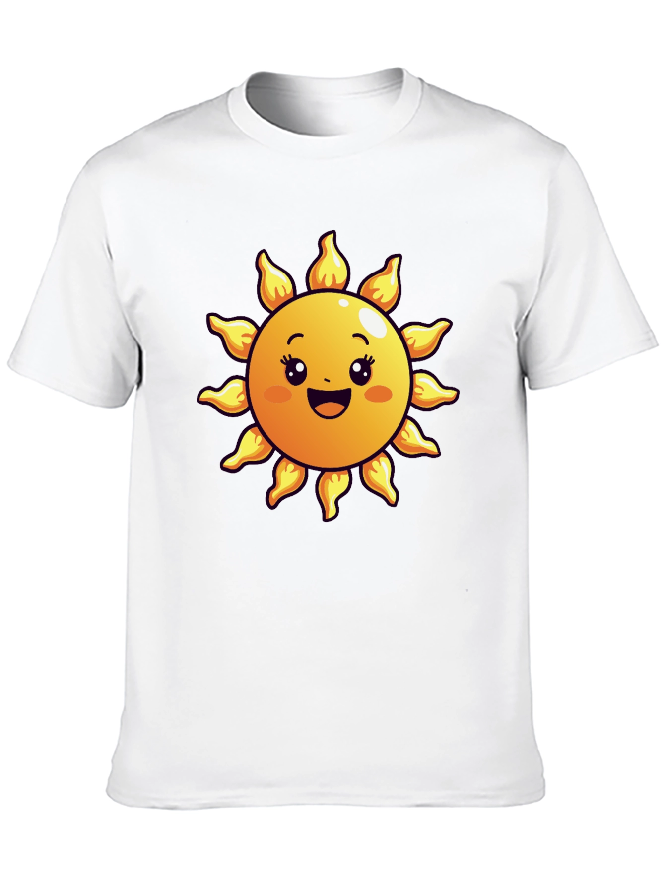 Happy Sun Graphic Tee - Black Cotton Blend