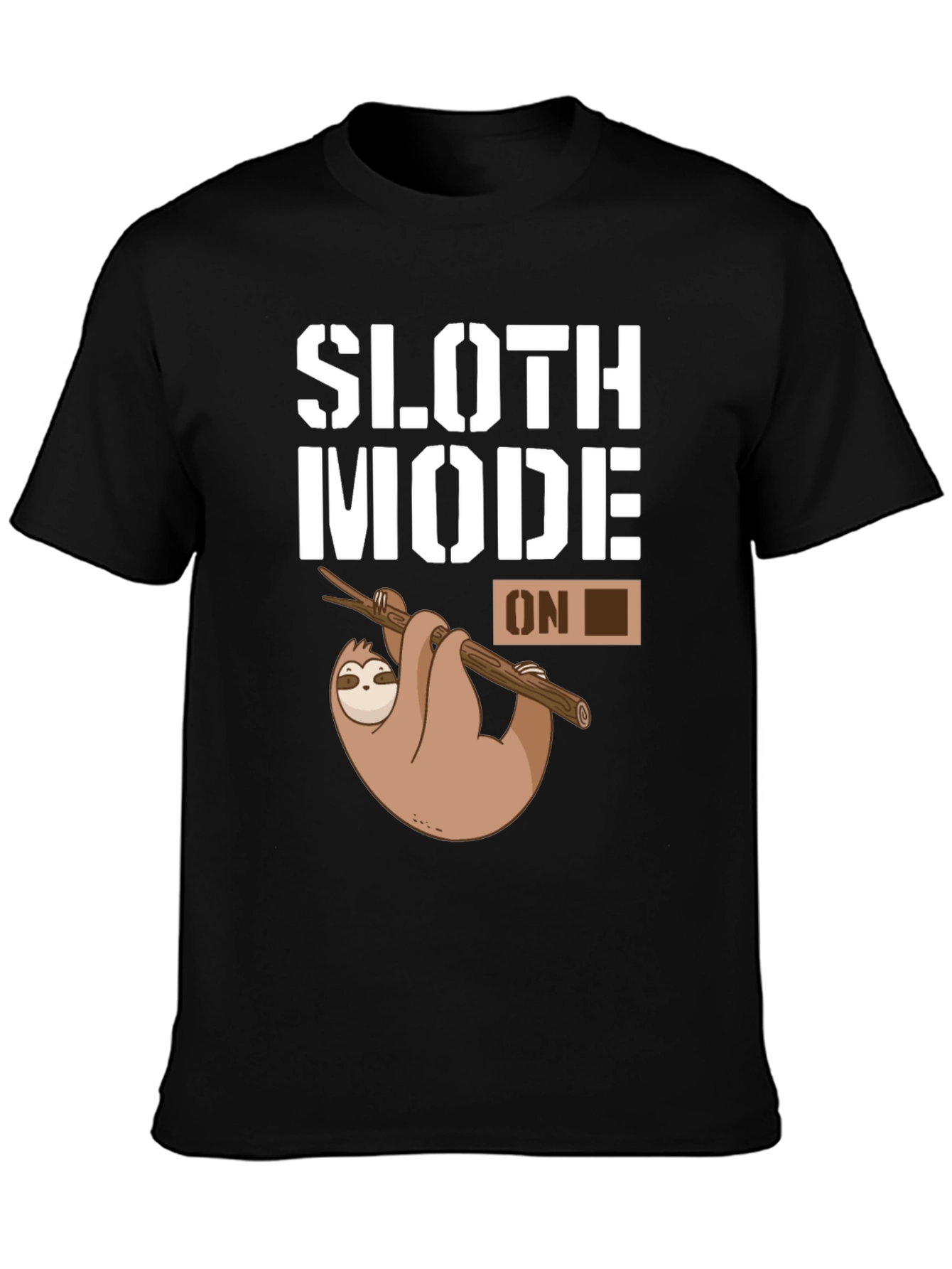 Sloth Mode On Graphic T-Shirt - Black Casual Tee