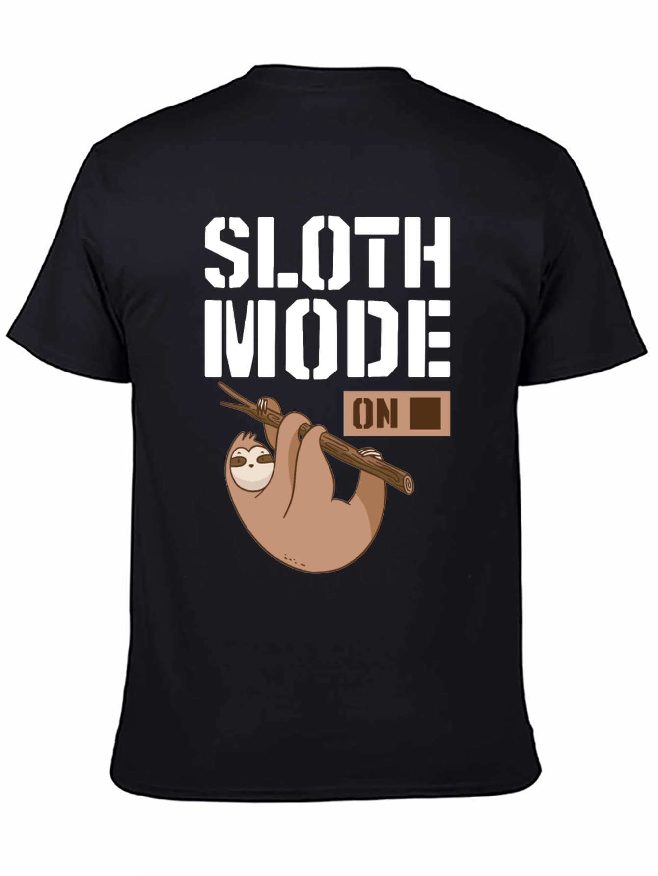 Sloth Mode On Graphic T-Shirt - Black Casual Tee