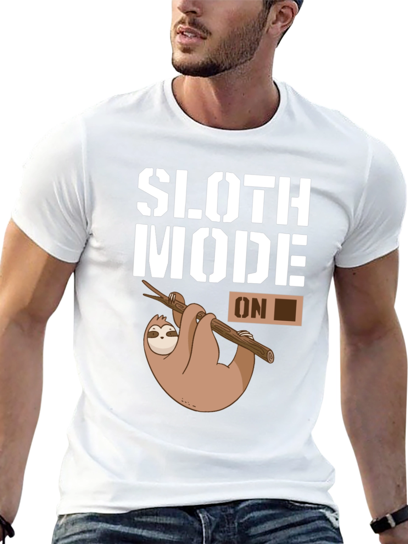 Sloth Mode On Graphic T-Shirt - Black Casual Tee