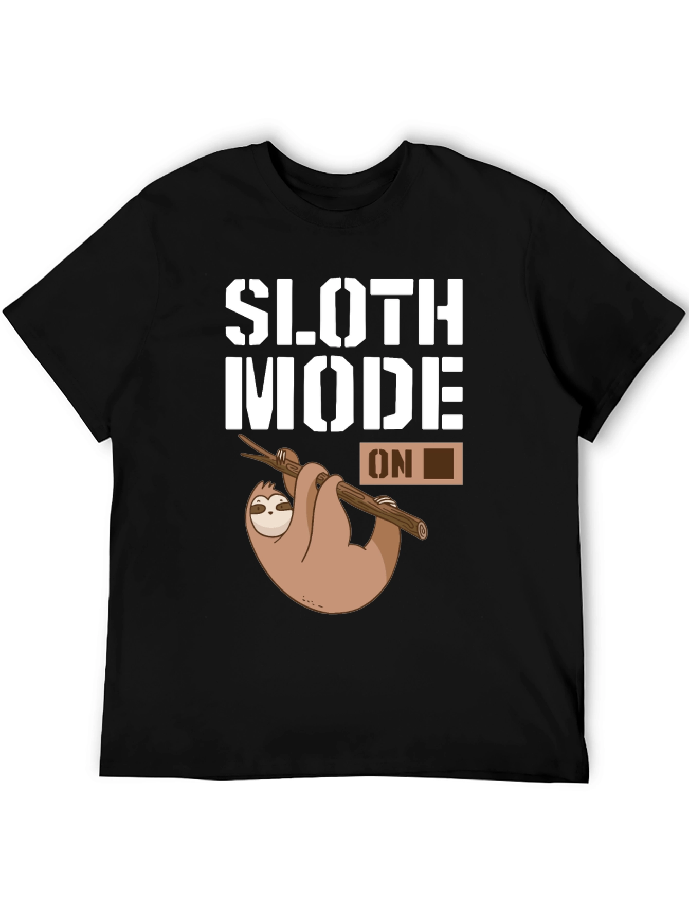 Sloth Mode On Graphic T-Shirt - Black Casual Tee