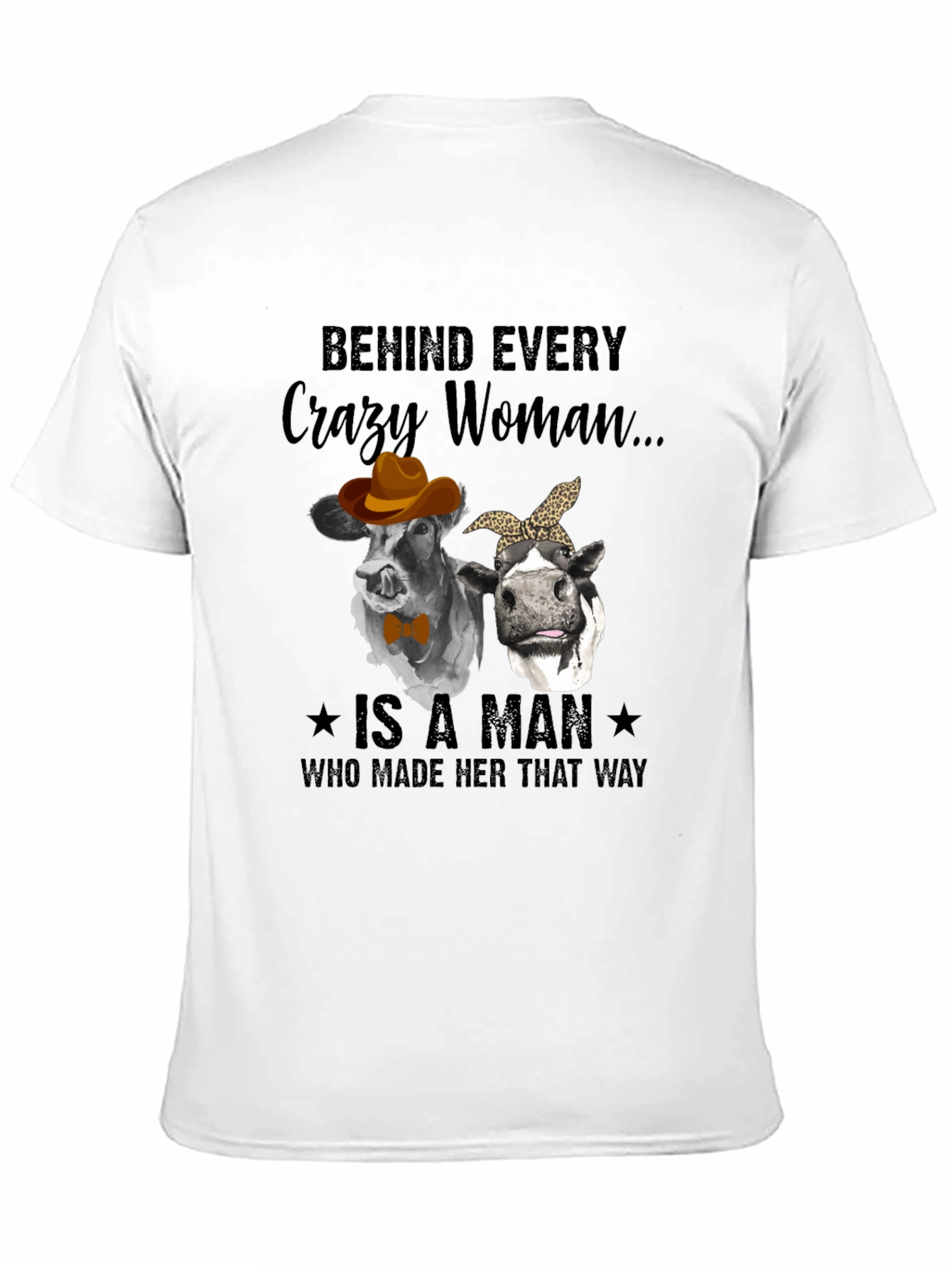 Crazy Woman Cow Graphic T-Shirt