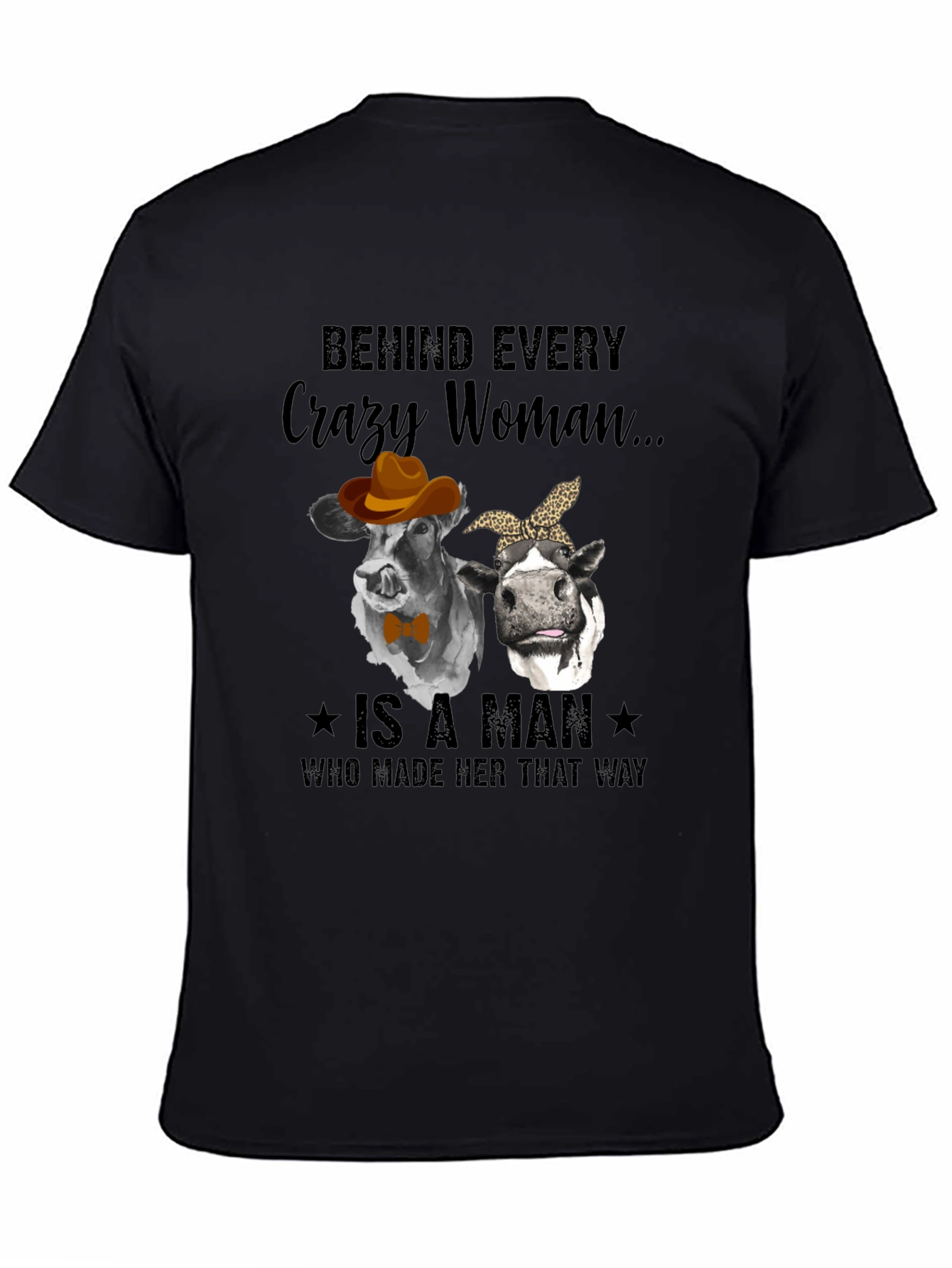 Crazy Woman Cow Graphic T-Shirt