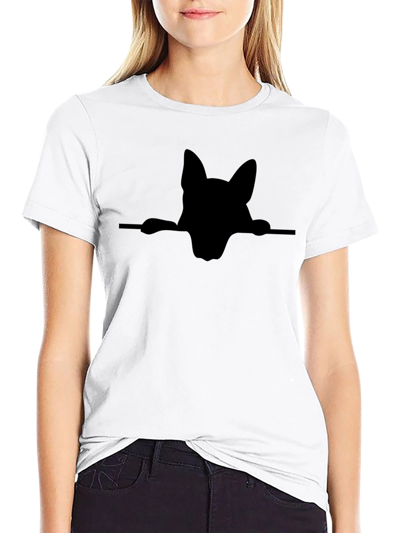 Dog Silhouette T-Shirt - Black