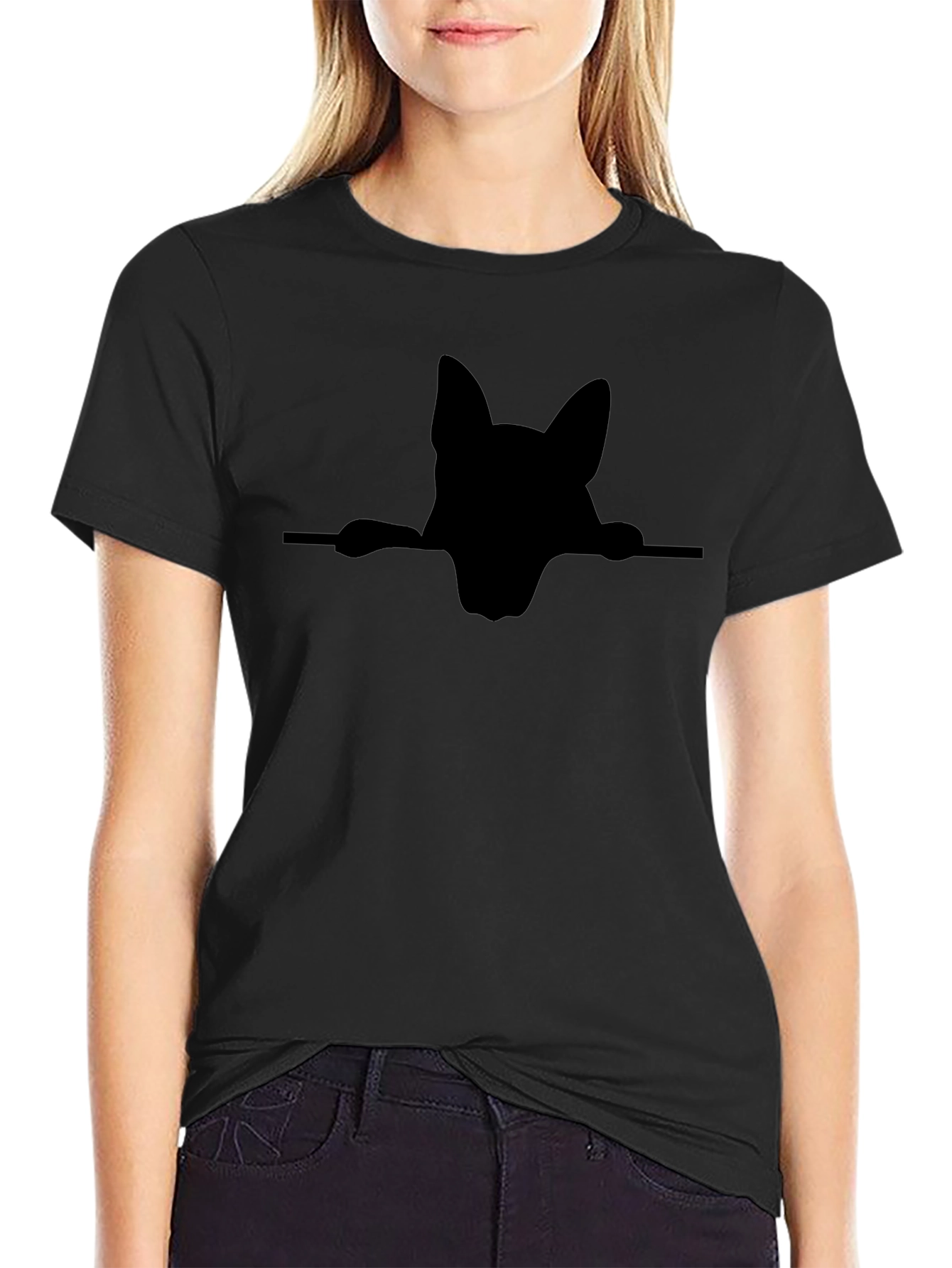 Dog Silhouette T-Shirt - Black